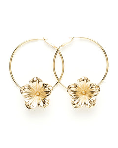 Créoles Gaïa Or Fleurs Boucles d'Oreilles Monsieur Simone