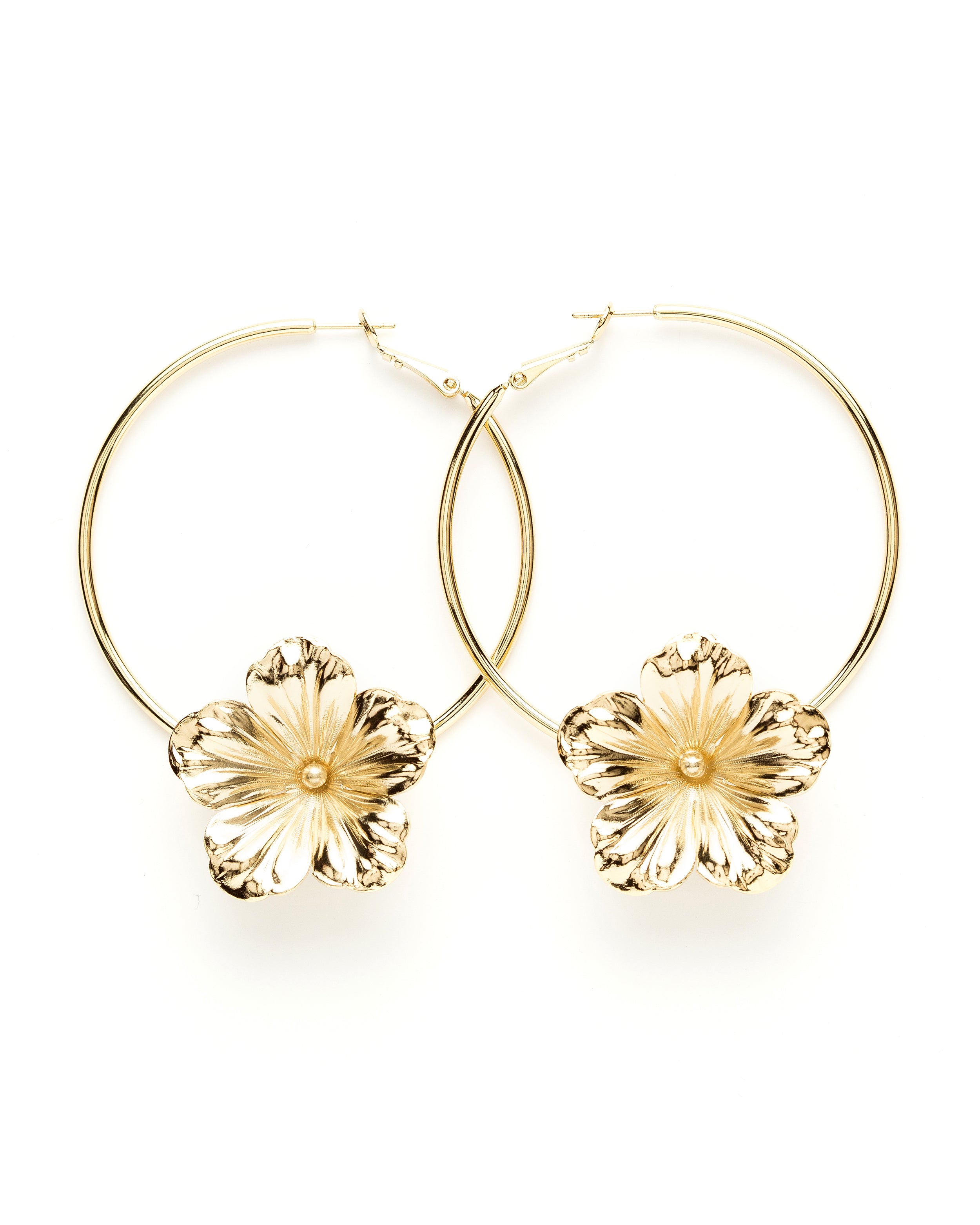 Créoles Gaïa Or Fleurs Boucles d'Oreilles Monsieur Simone