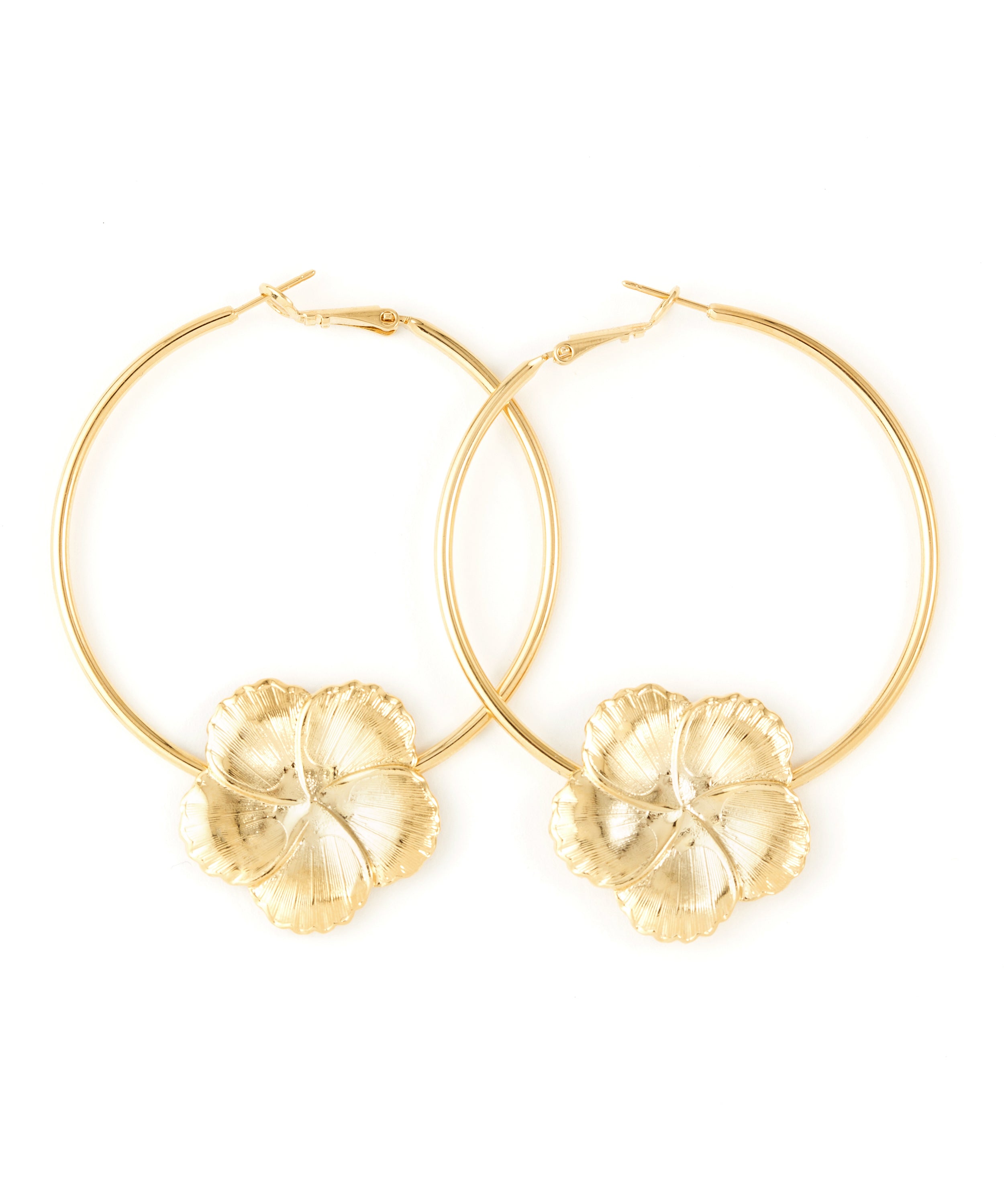 Créoles Hélios Or Fleurs Boucles d'Oreilles Monsieur Simone