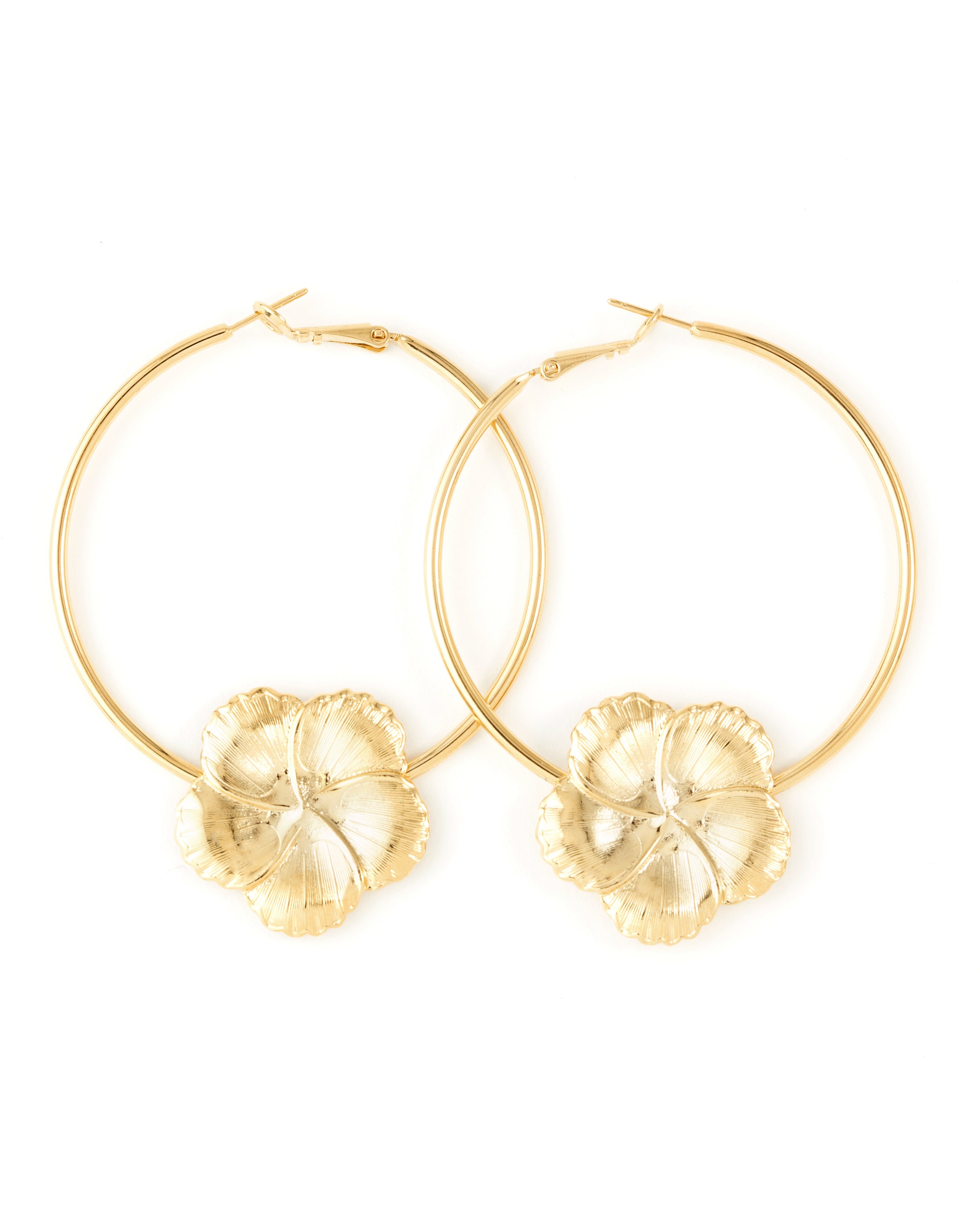 Créoles Hélios Or Fleurs Boucles d'Oreilles Monsieur Simone