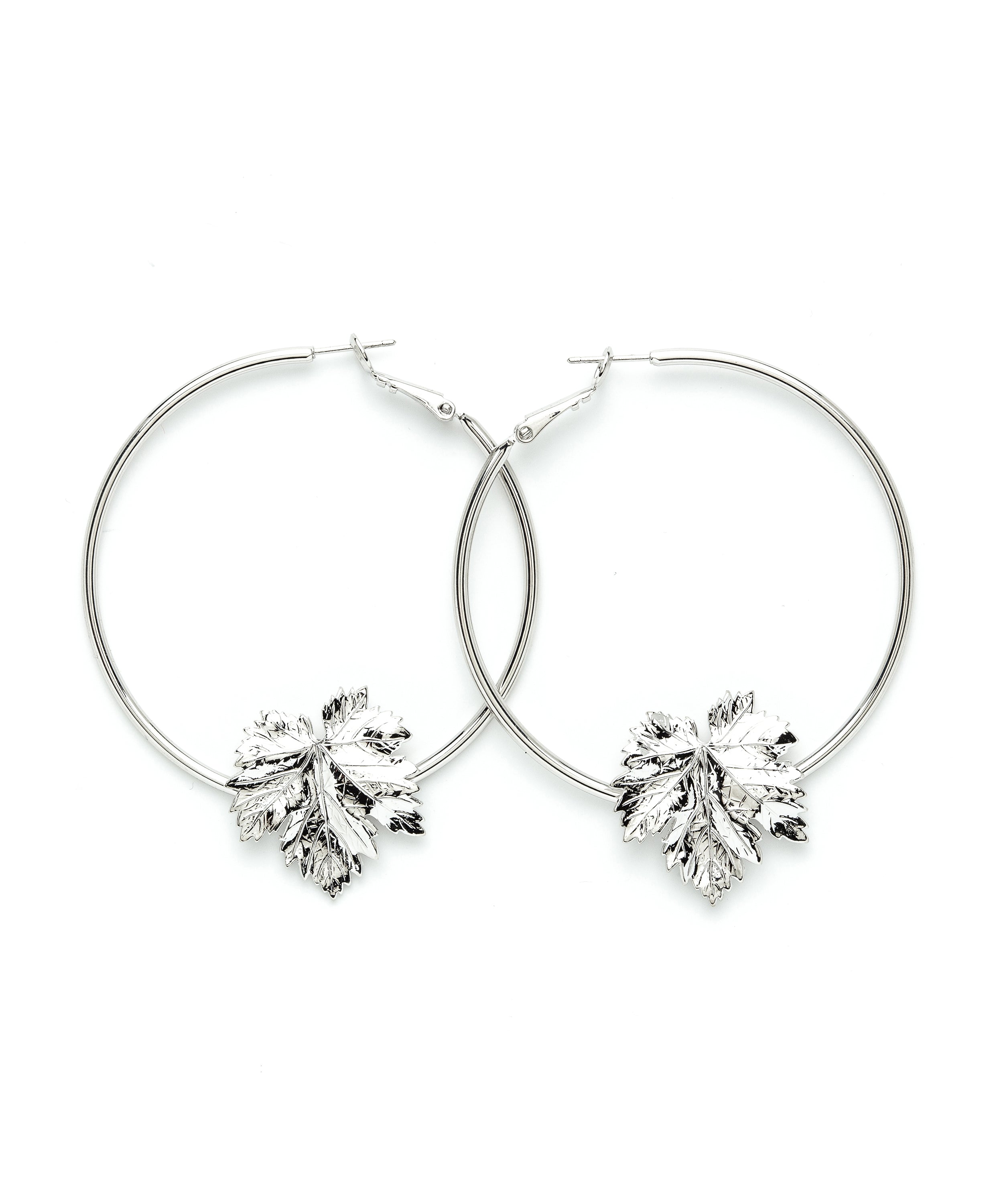 Créoles Héra Argent Feuilles Boucles d'Oreilles Monsieur Simone