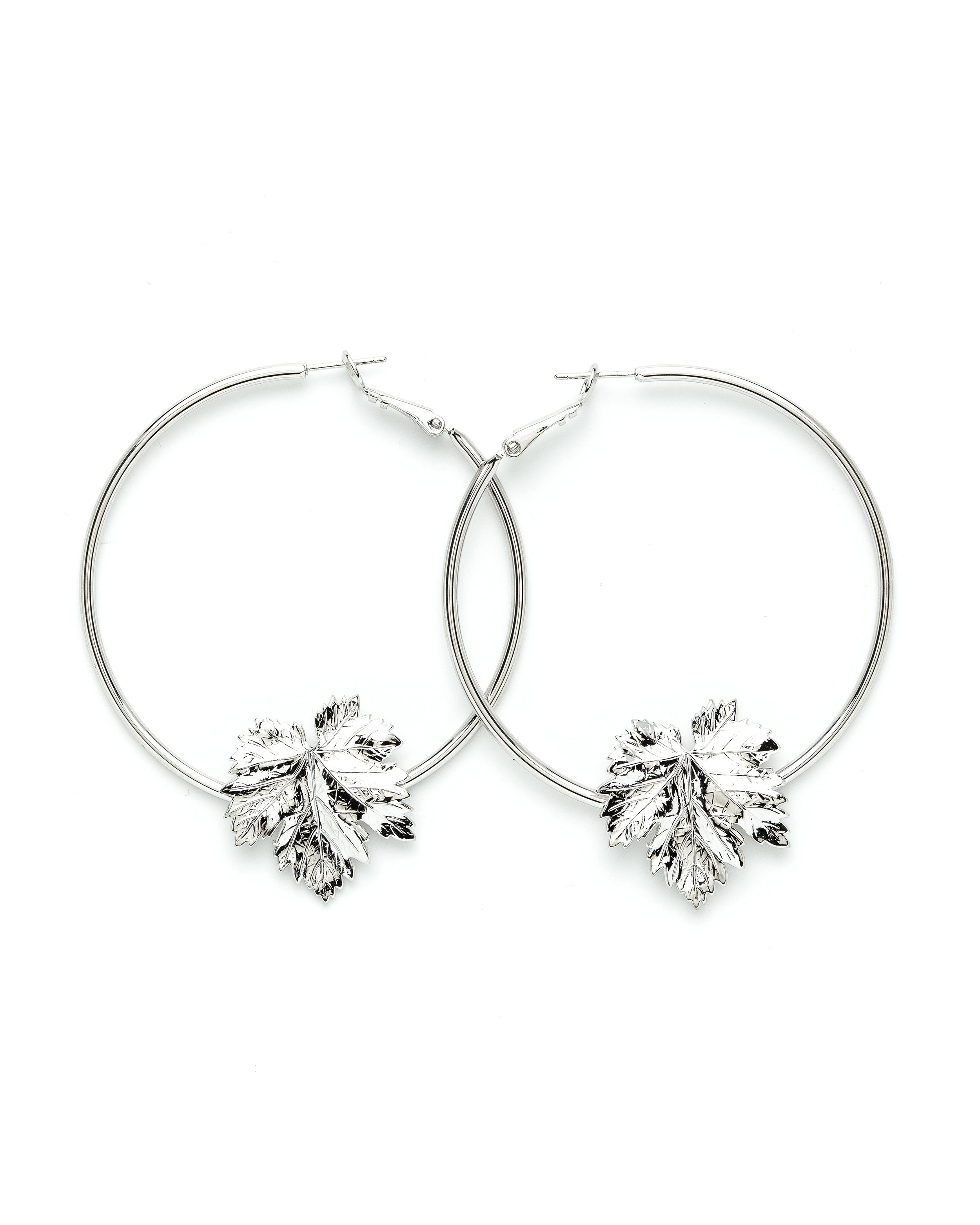 Créoles Héra Argent Feuilles Boucles d'Oreilles Monsieur Simone