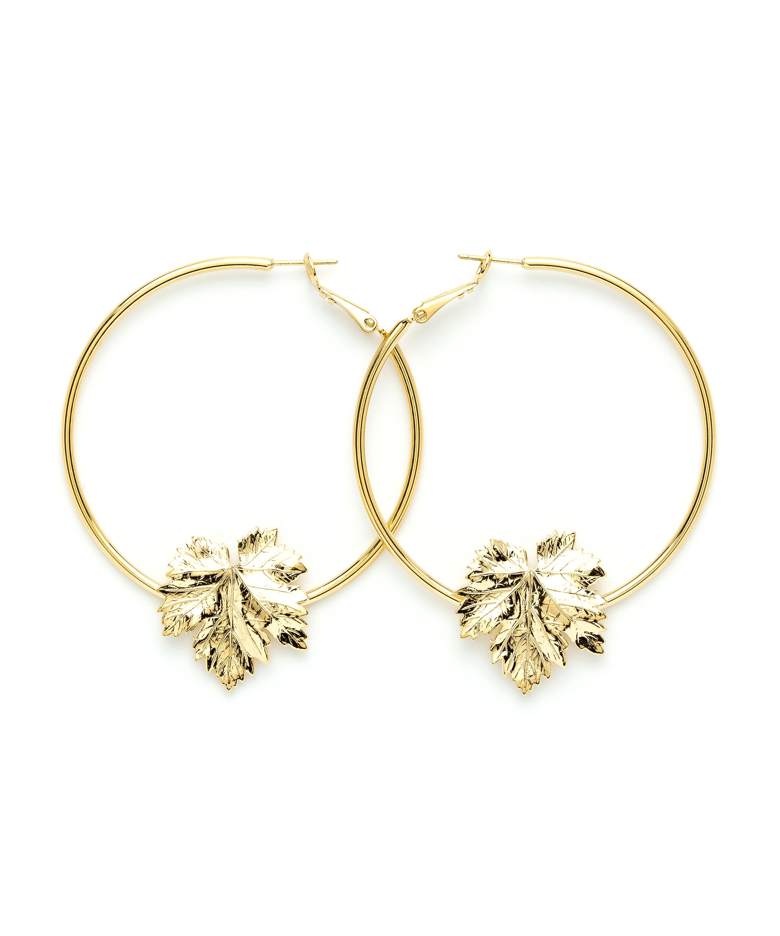 Créoles Héra Or Feuilles Boucles d'Oreilles Monsieur Simone