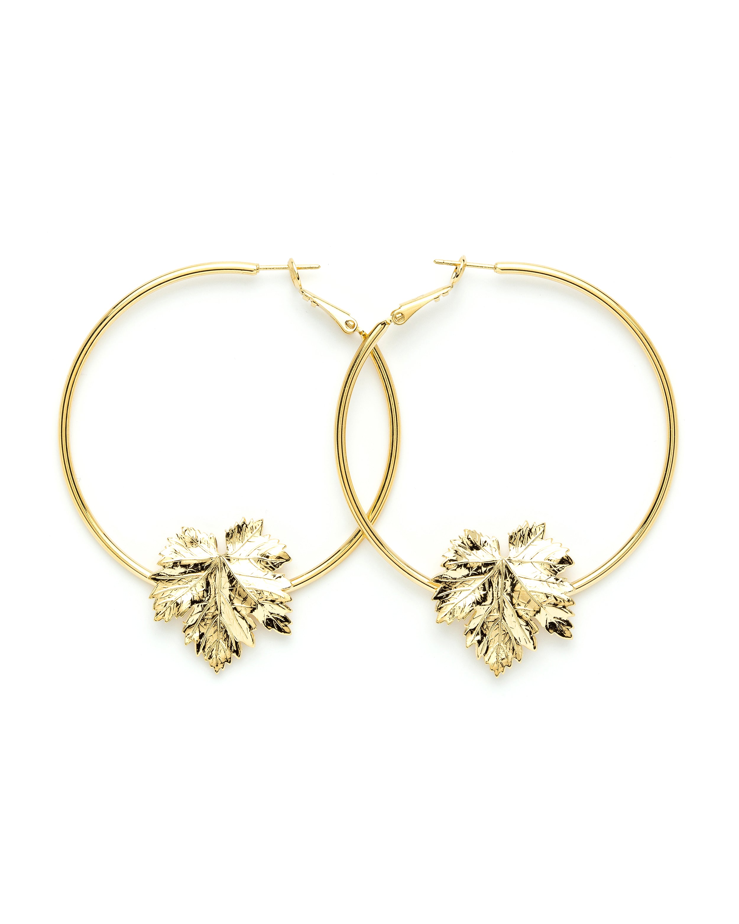 Créoles Héra Or Feuilles Boucles d'Oreilles Monsieur Simone