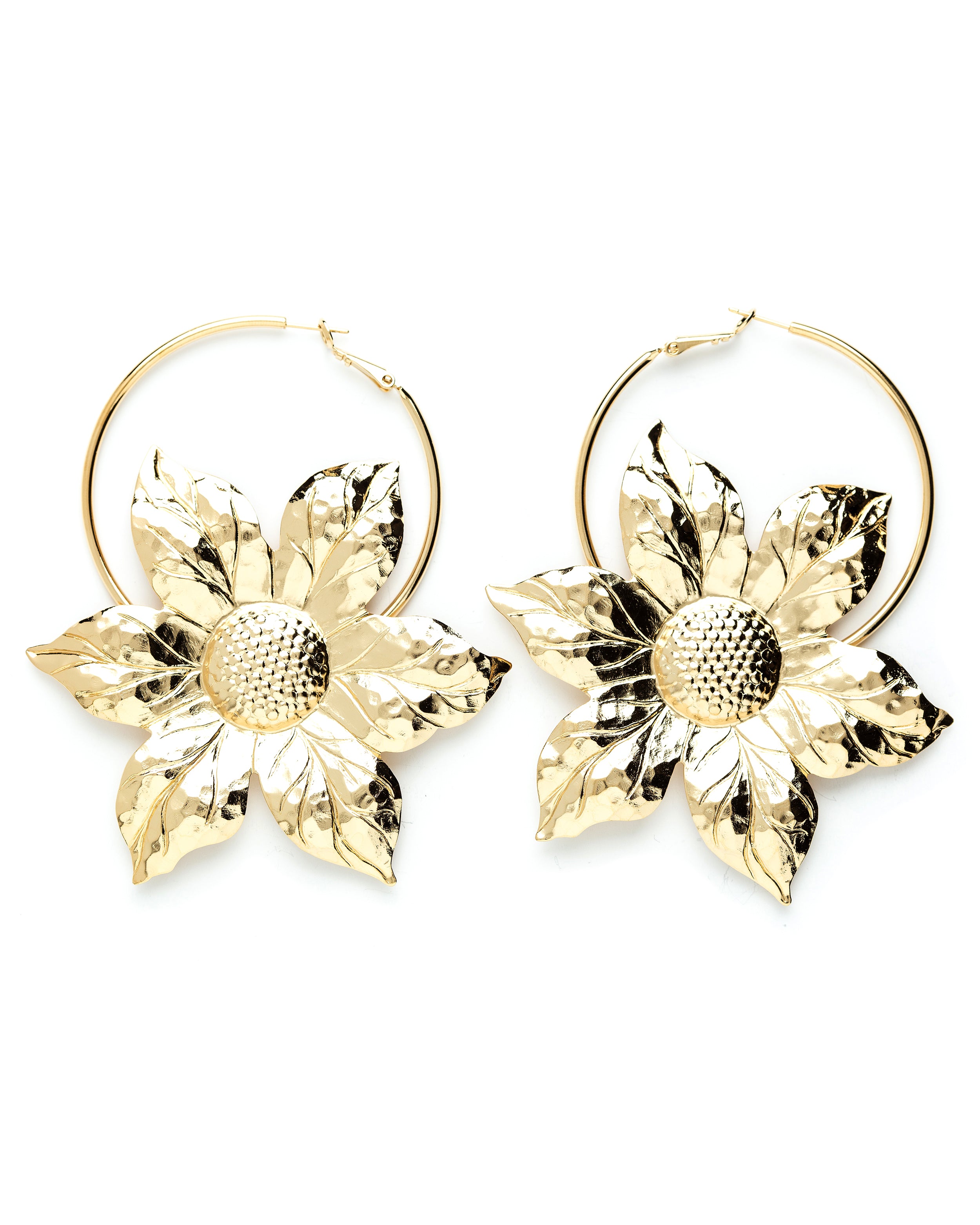 Créoles Hespéris Or Fleurs Boucles d'Oreilles Monsieur Simone