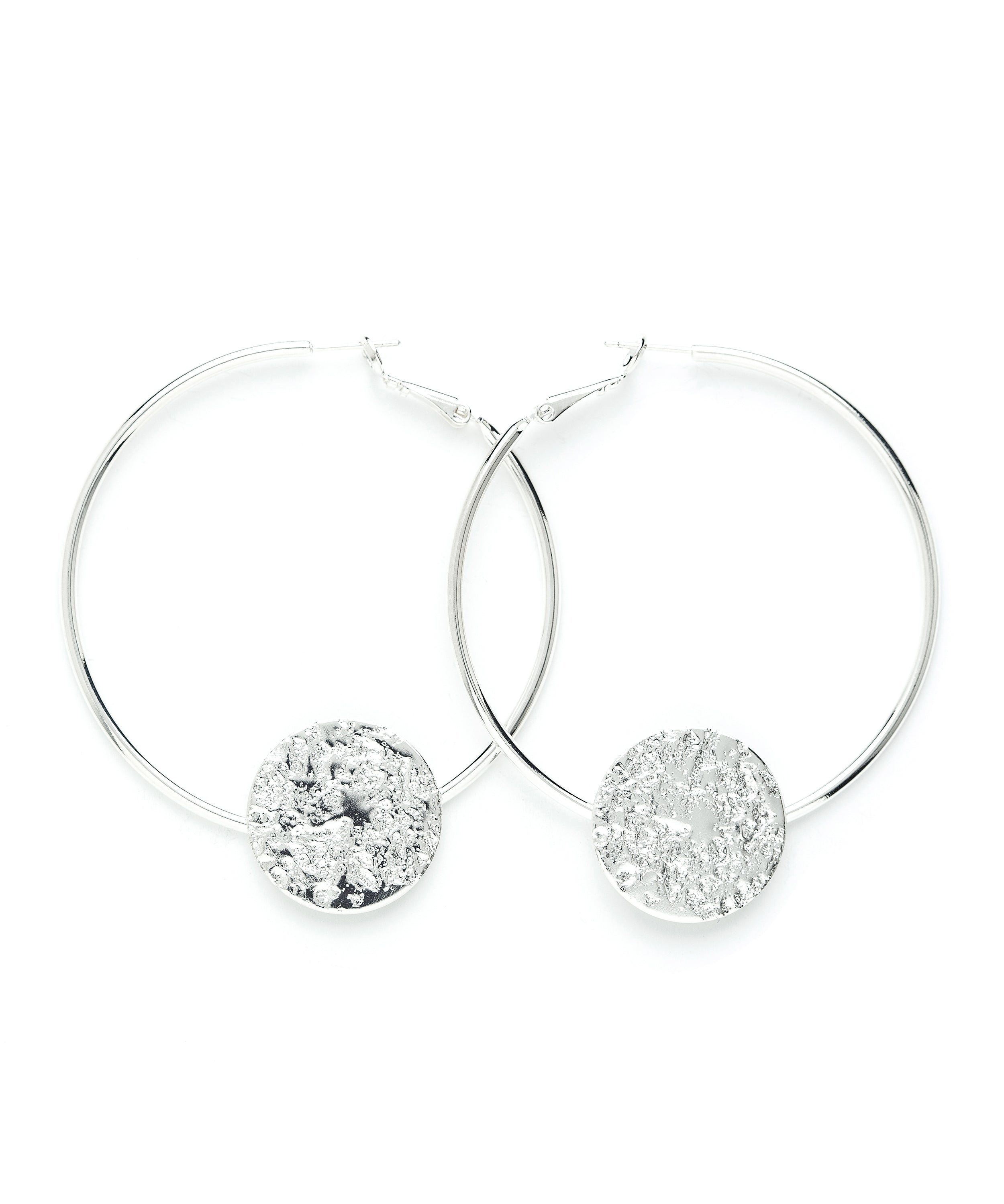 Créoles Hestia Argent Ronds Martelés Boucles d'Oreilles Monsieur Simone