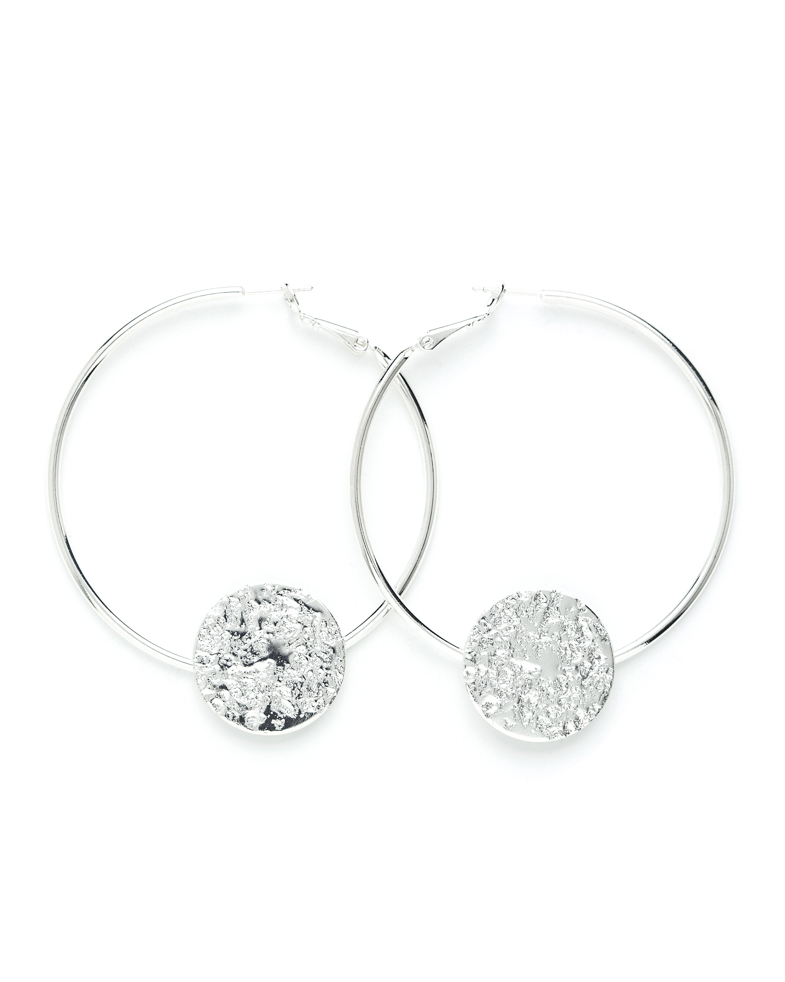 Créoles Hestia Argent Ronds Martelés Boucles d'Oreilles Monsieur Simone