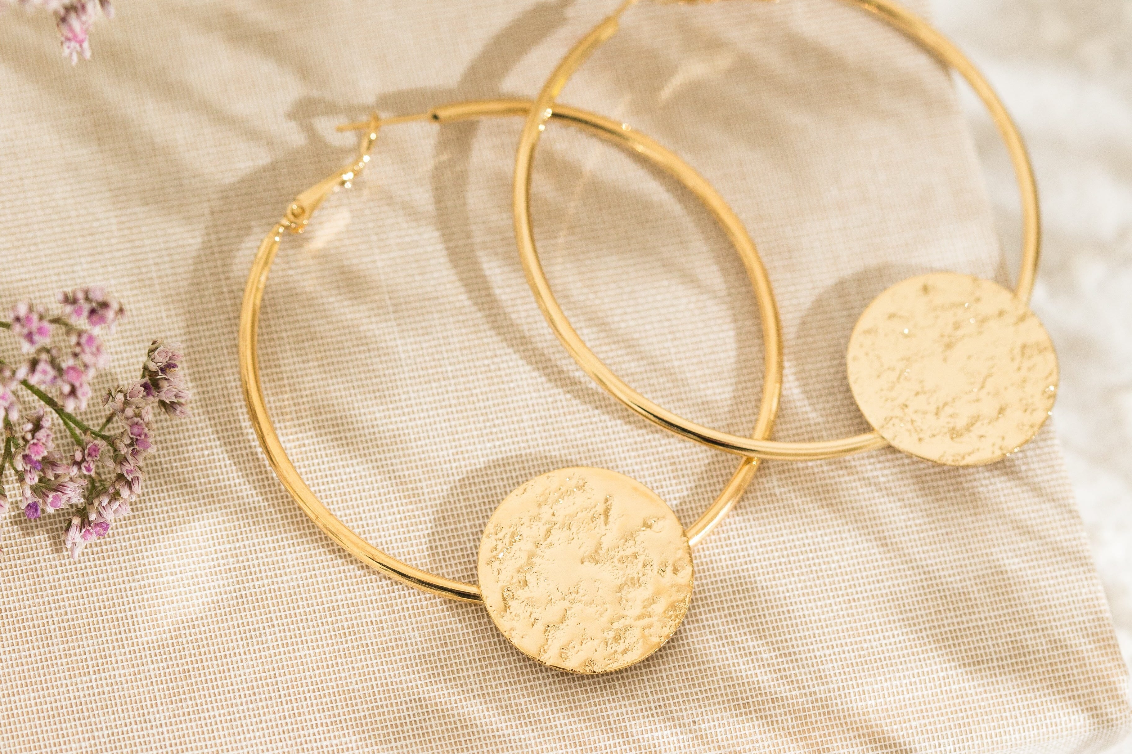 Créoles Hestia Argent Ronds Martelés Boucles d'Oreilles Monsieur Simone