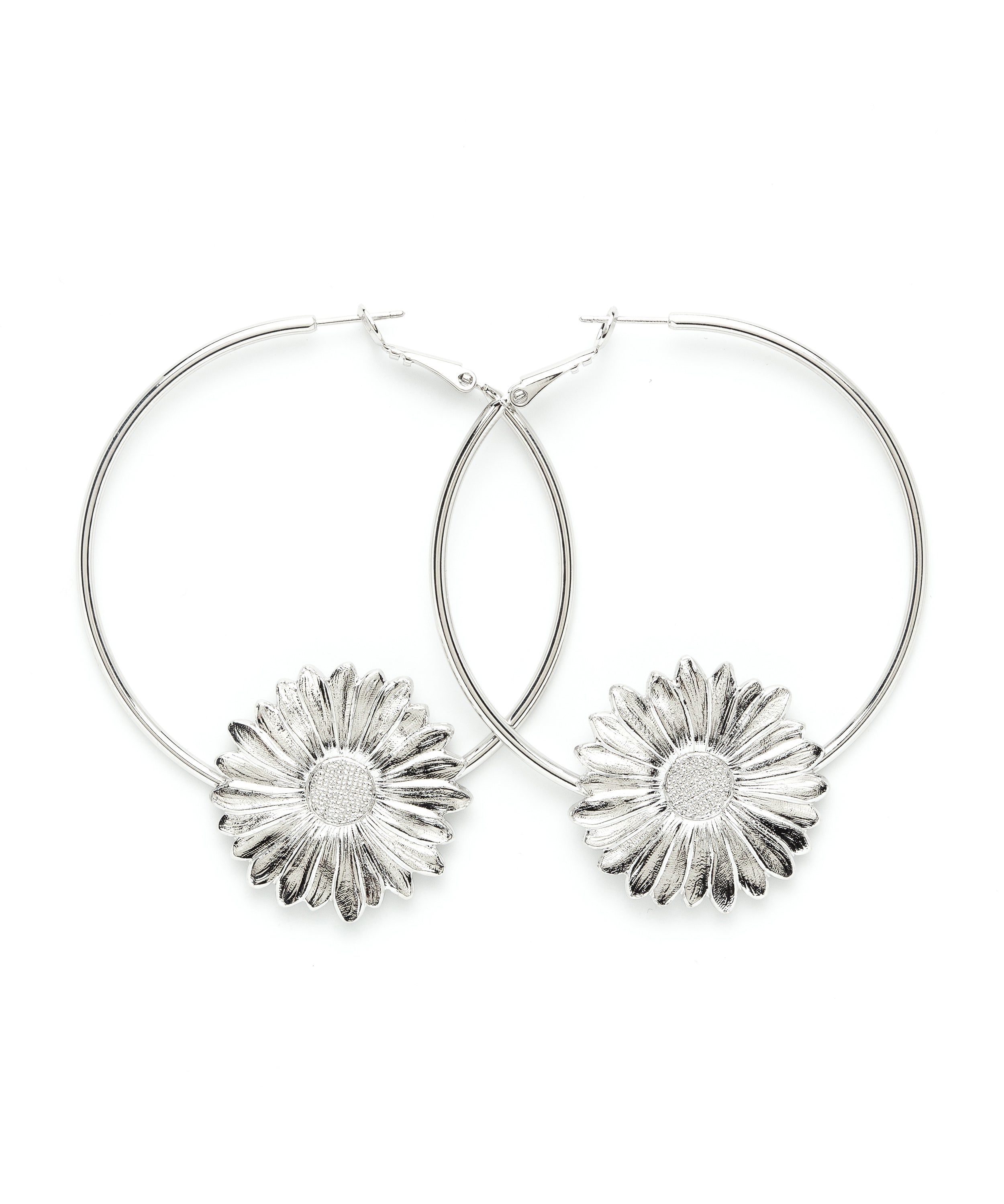 Créoles Maïa Argent Fleurs Boucles d'Oreilles Monsieur Simone