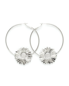 Créoles Maïa Argent Fleurs Boucles d'Oreilles Monsieur Simone