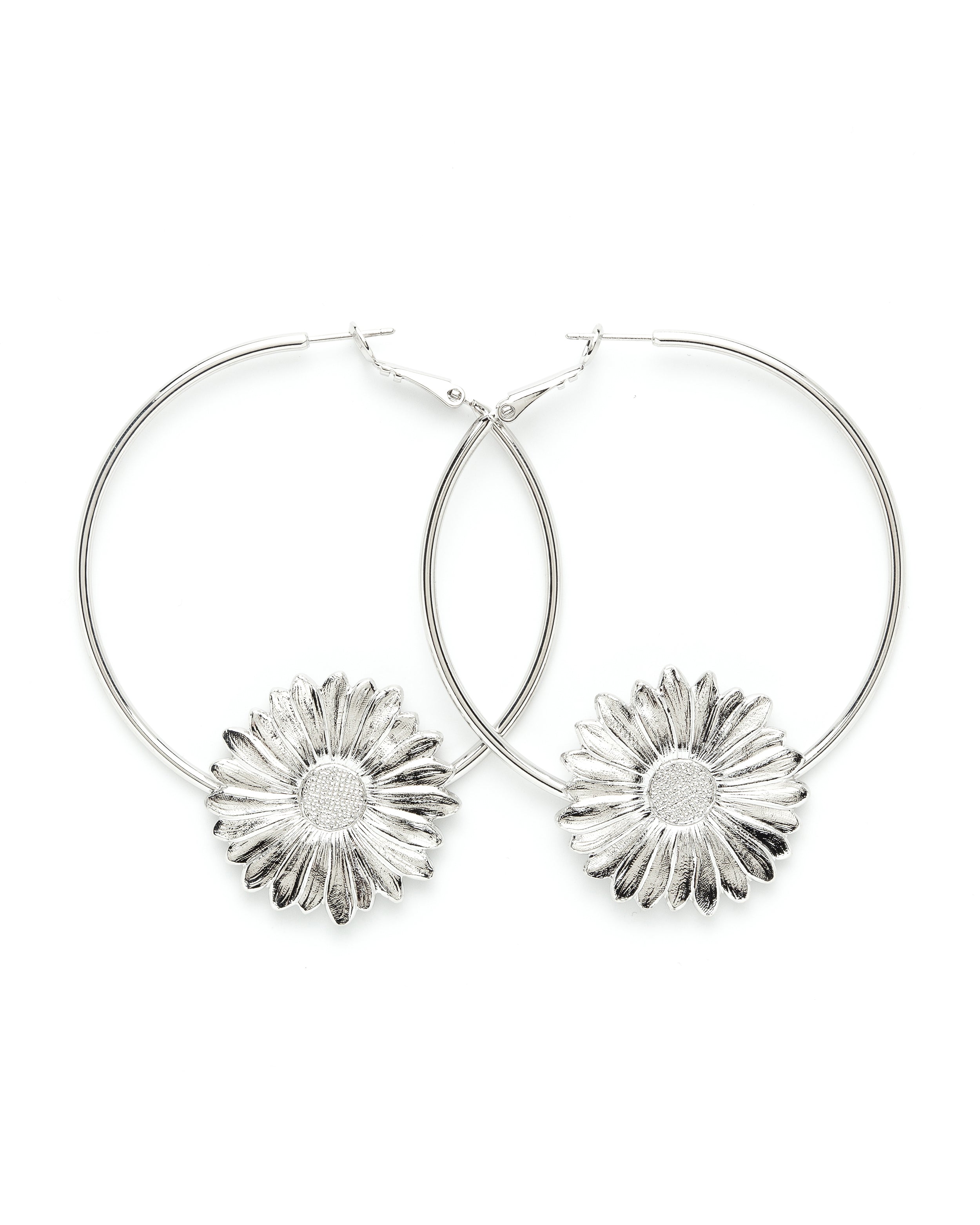 Créoles Maïa Argent Fleurs Boucles d'Oreilles Monsieur Simone