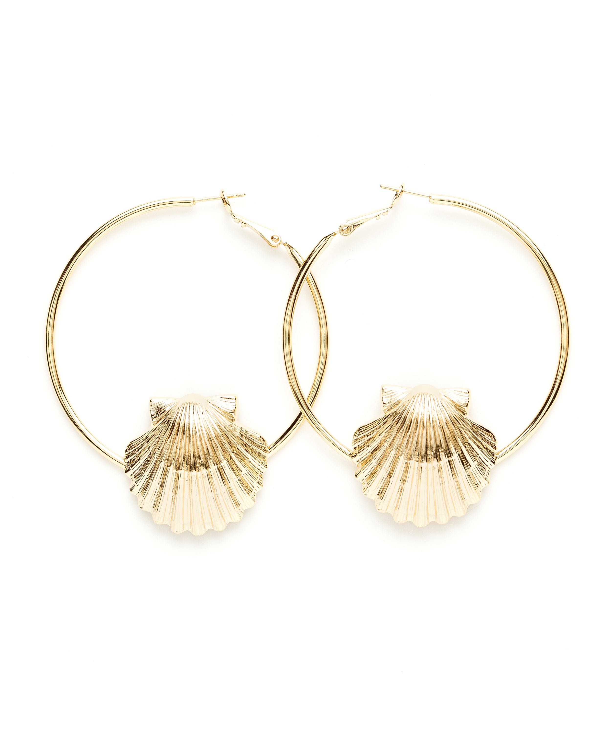 Créoles Nérée Or Coquillages Boucles d'Oreilles Monsieur Simone