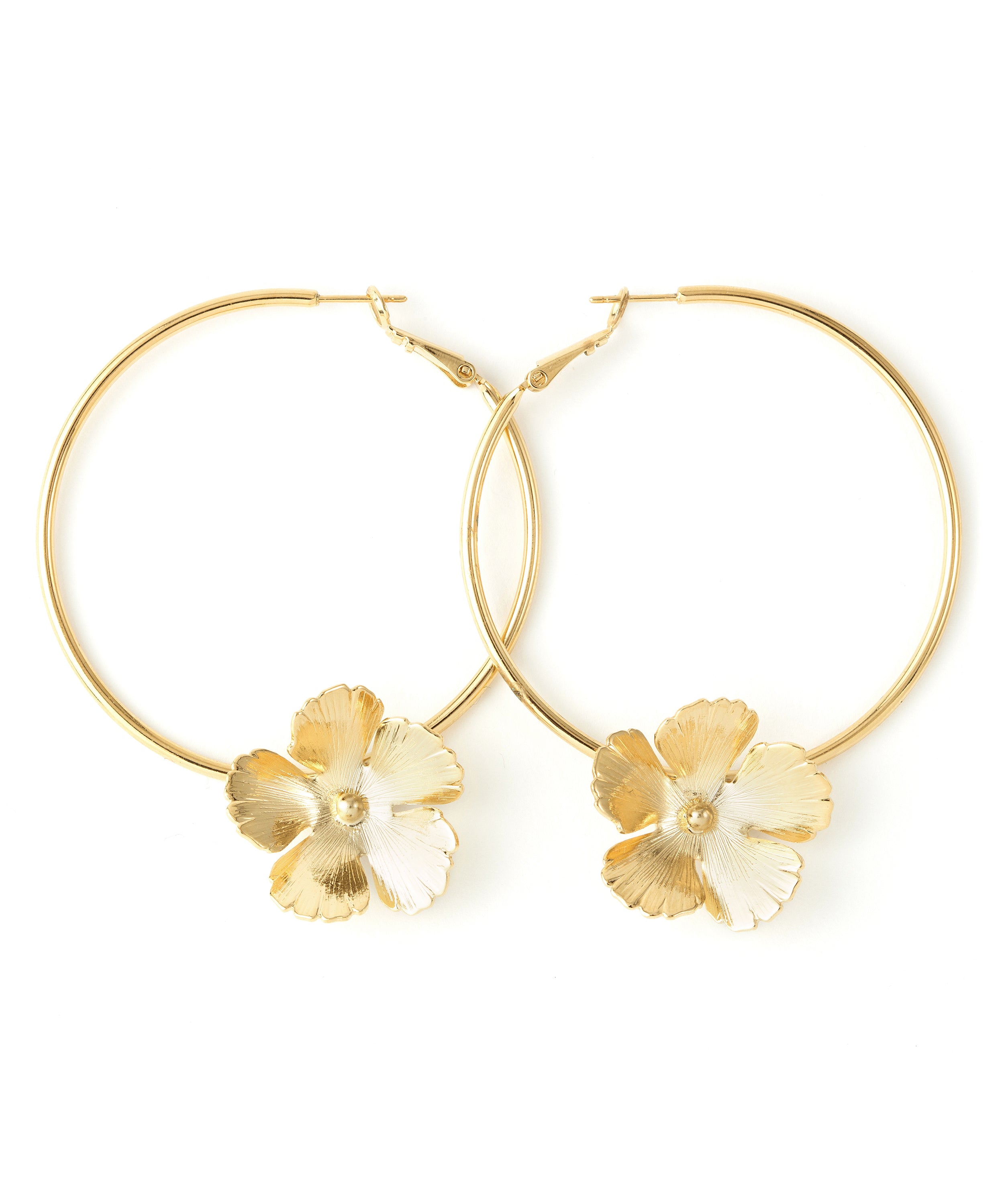 Créoles Orphée Or Fleurs Boucles d'Oreilles Monsieur Simone