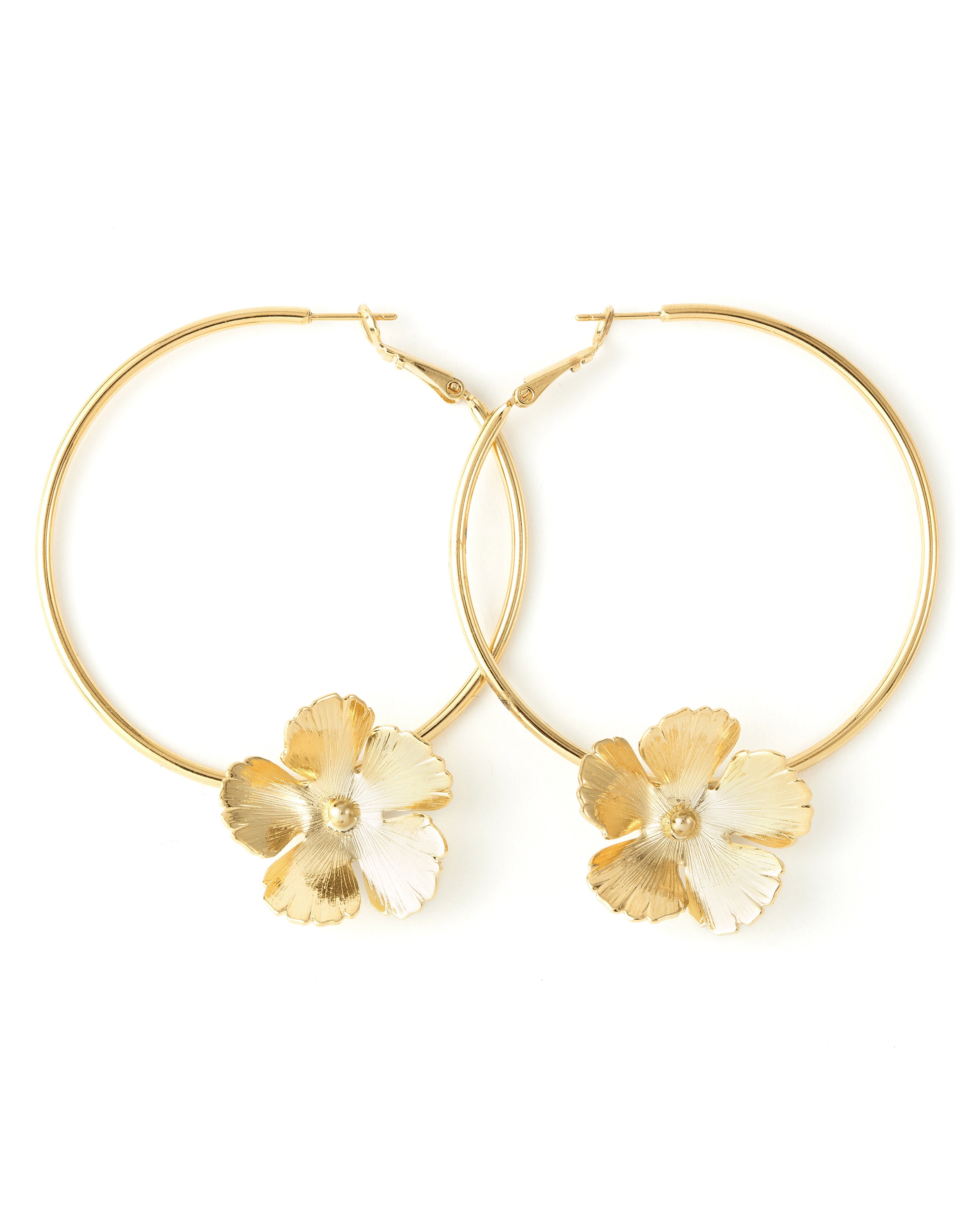 Créoles Orphée Or Fleurs Boucles d'Oreilles Monsieur Simone