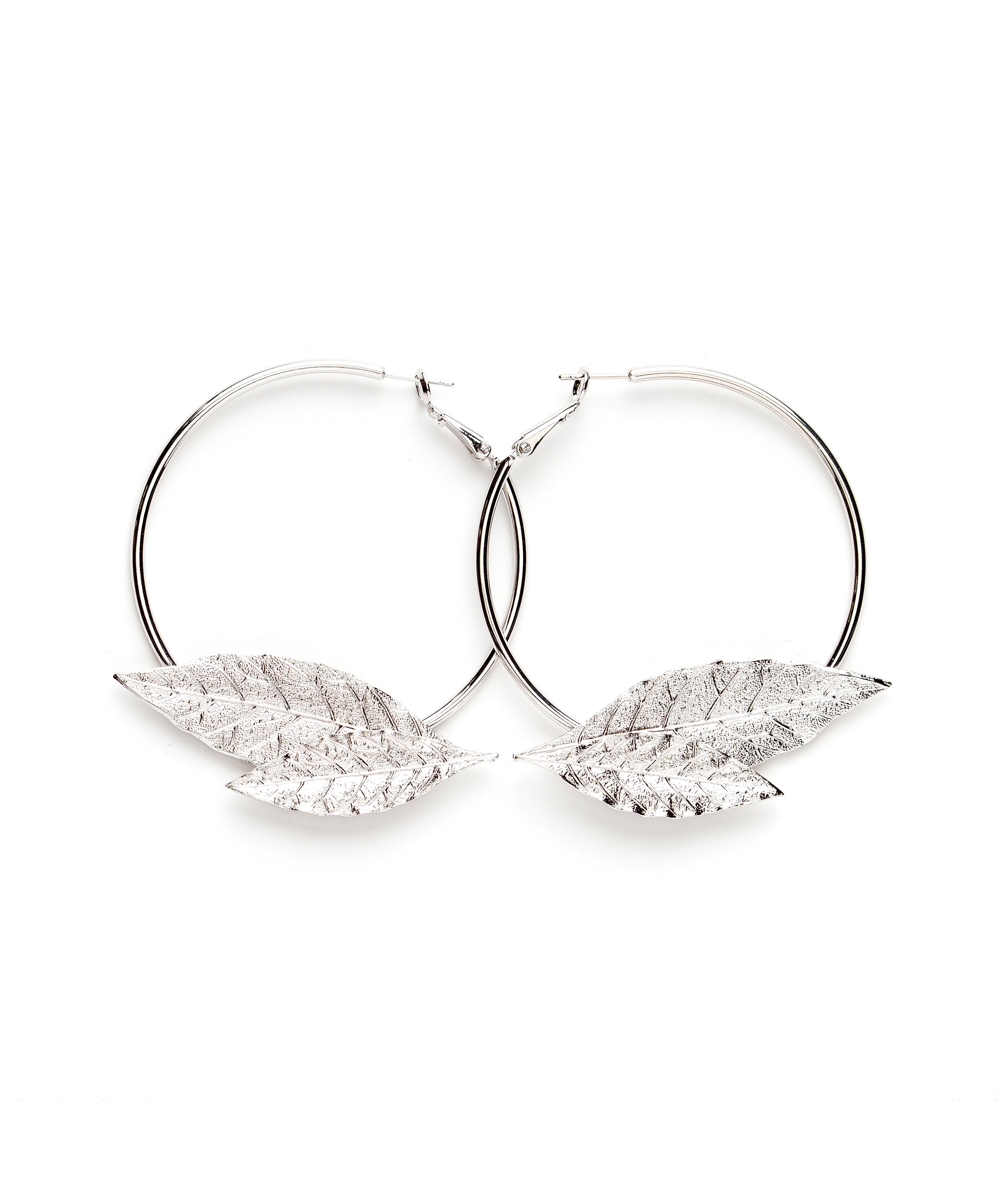 Créoles Thalie Argent Feuilles Boucles d'Oreilles Monsieur Simone
