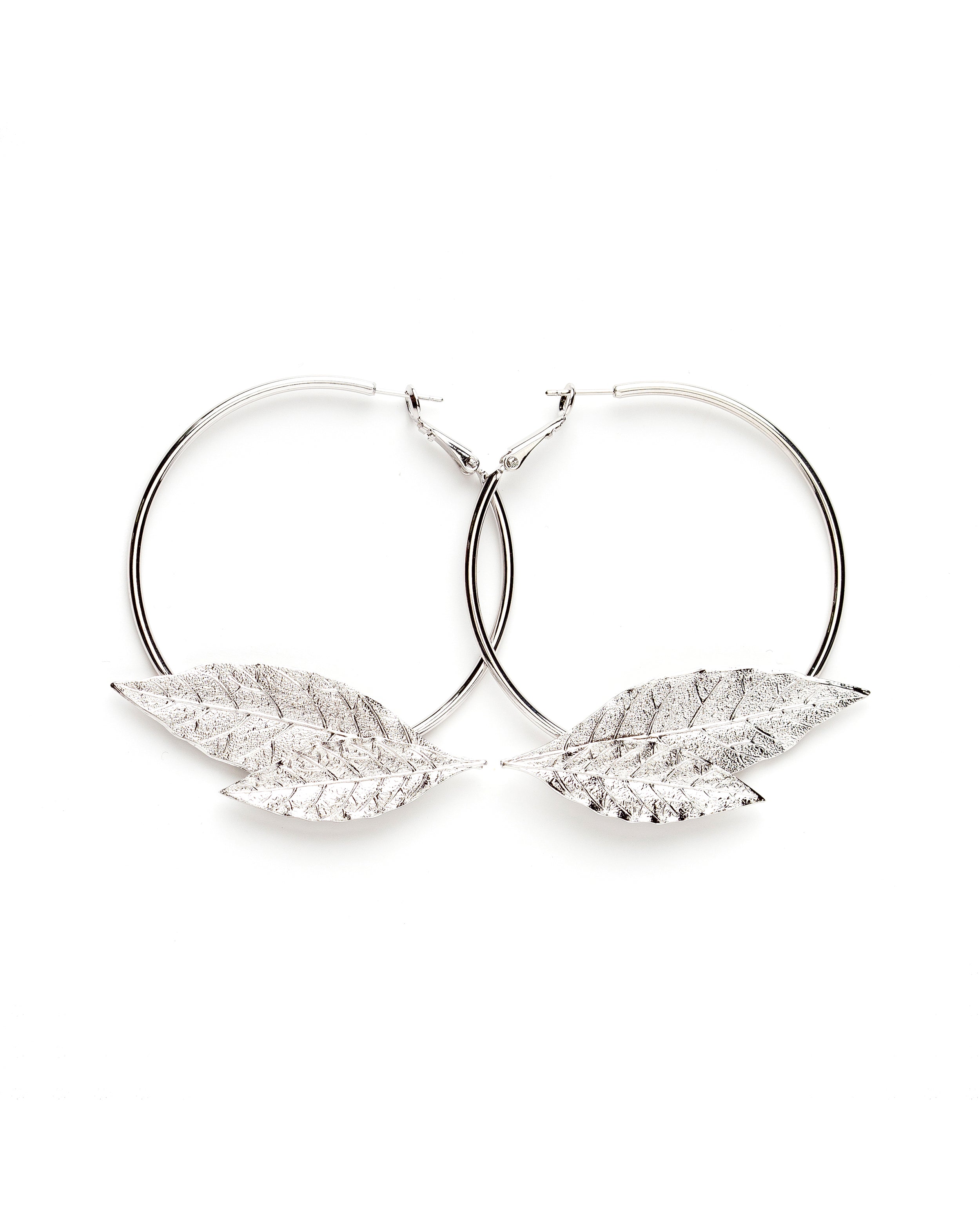 Créoles Thalie Argent Feuilles Boucles d'Oreilles Monsieur Simone