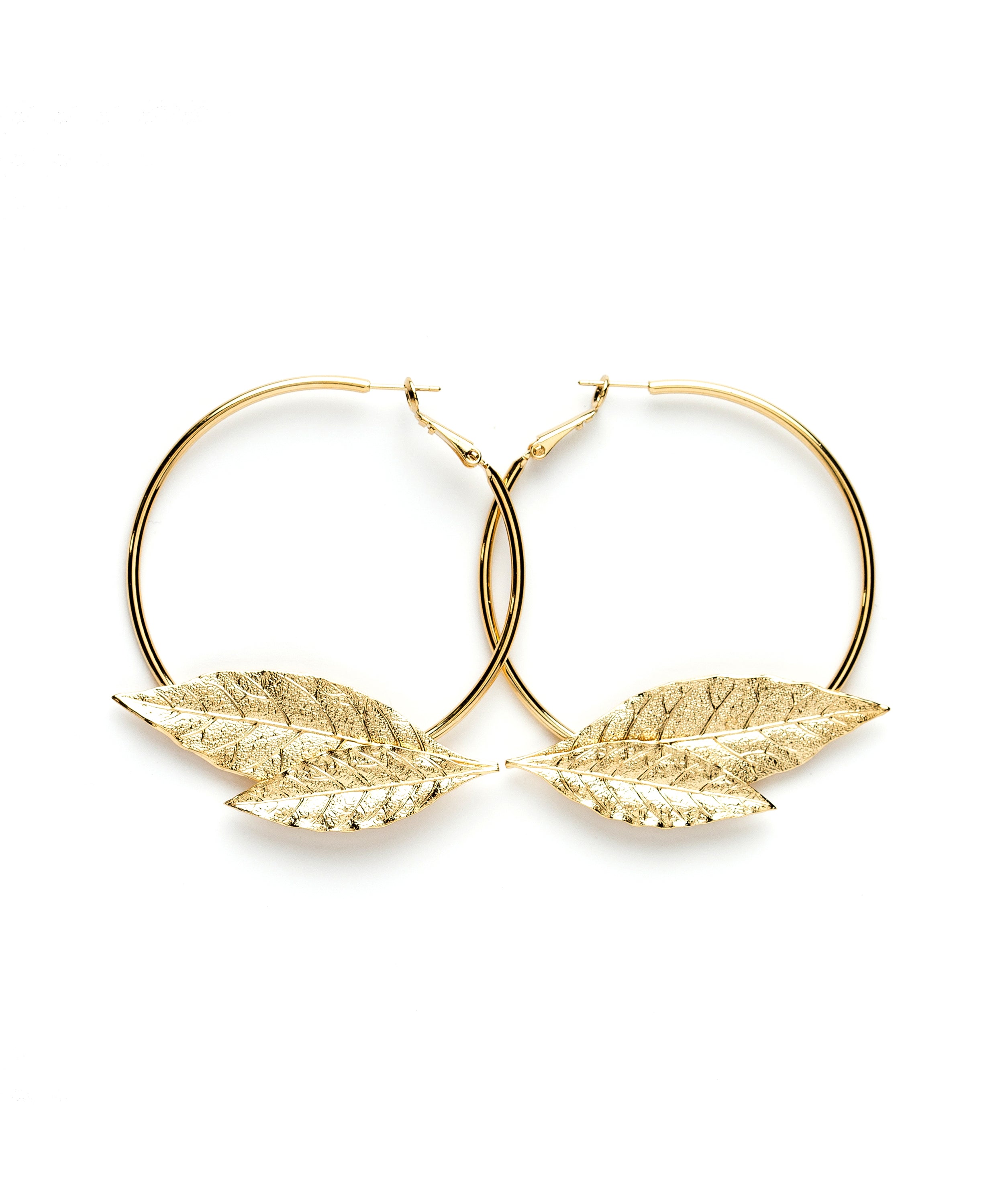 Créoles Thalie Or Feuilles Boucles d'Oreilles Monsieur Simone