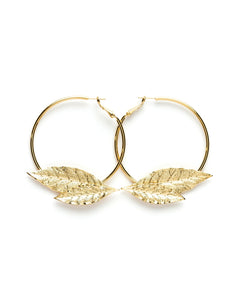 Créoles Thalie Or Feuilles Boucles d'Oreilles Monsieur Simone