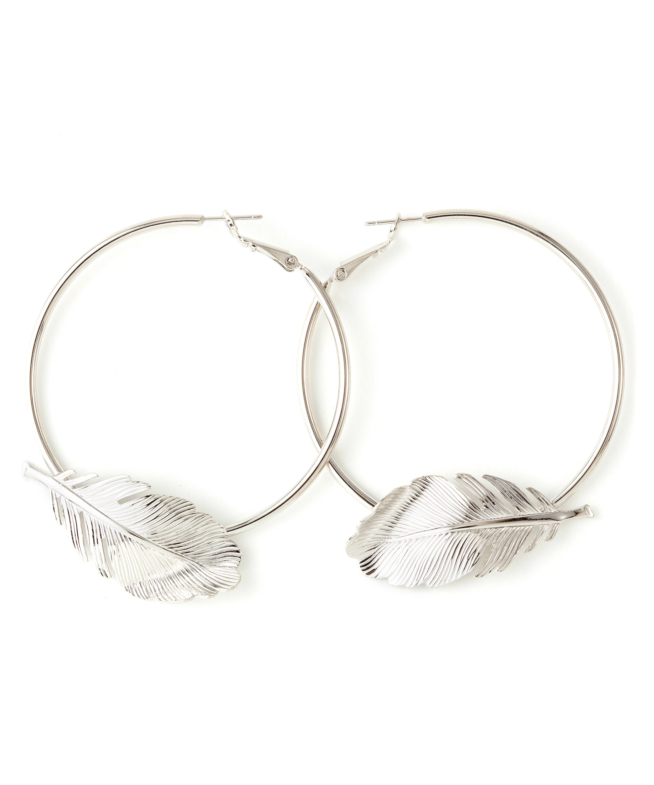 Créoles Zéphyr Argent Feuilles Boucles d'Oreilles Monsieur Simone
