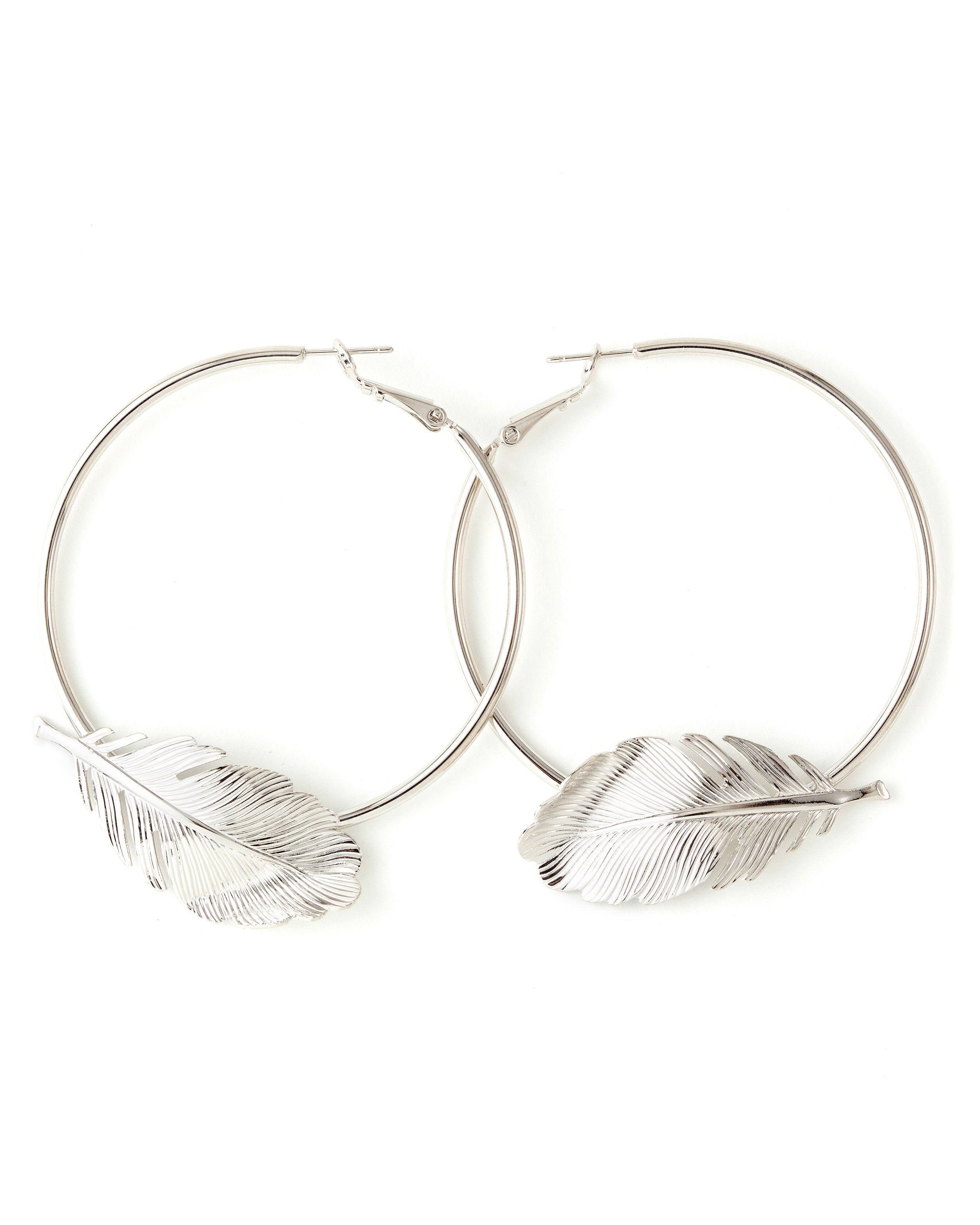 Créoles Zéphyr Argent Feuilles Boucles d'Oreilles Monsieur Simone