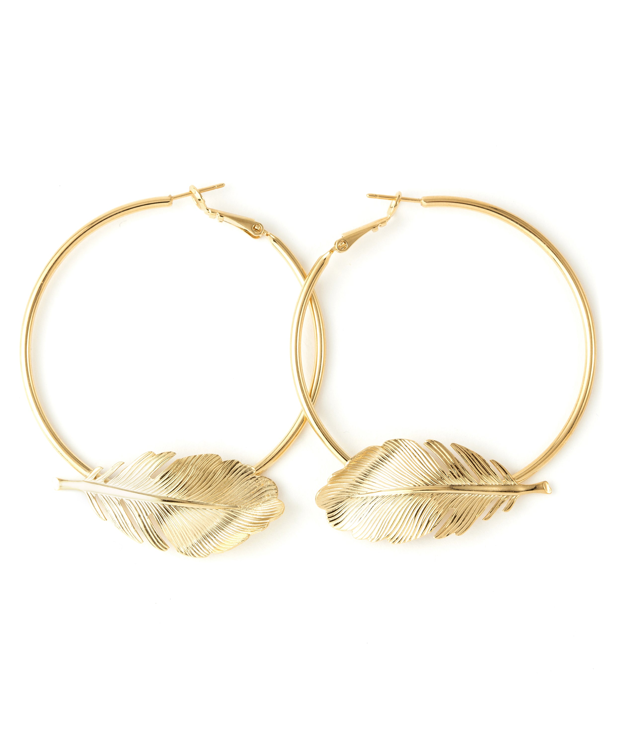 Créoles Zéphyr Or Feuilles Boucles d'Oreilles Monsieur Simone