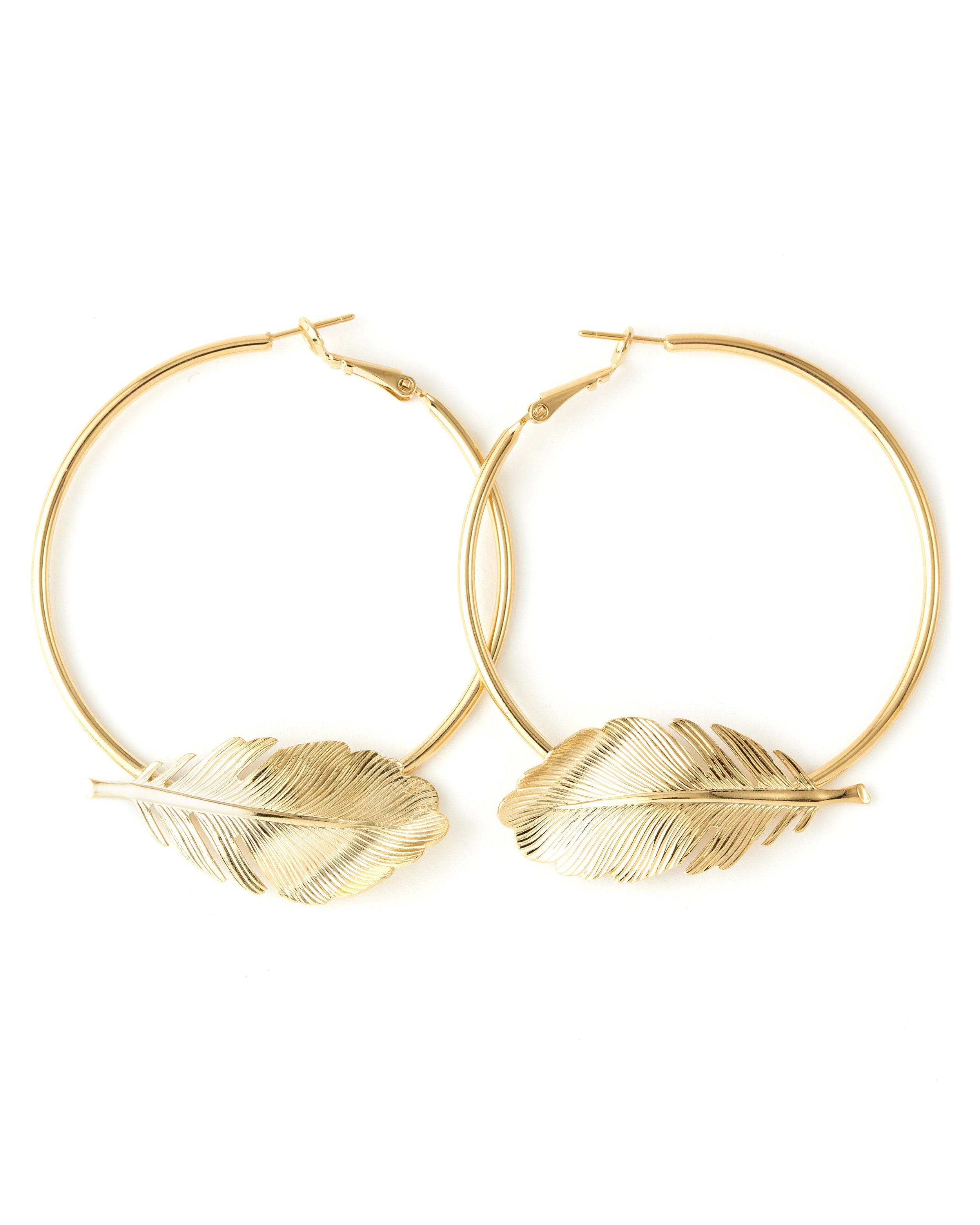 Créoles Zéphyr Or Feuilles Boucles d'Oreilles Monsieur Simone