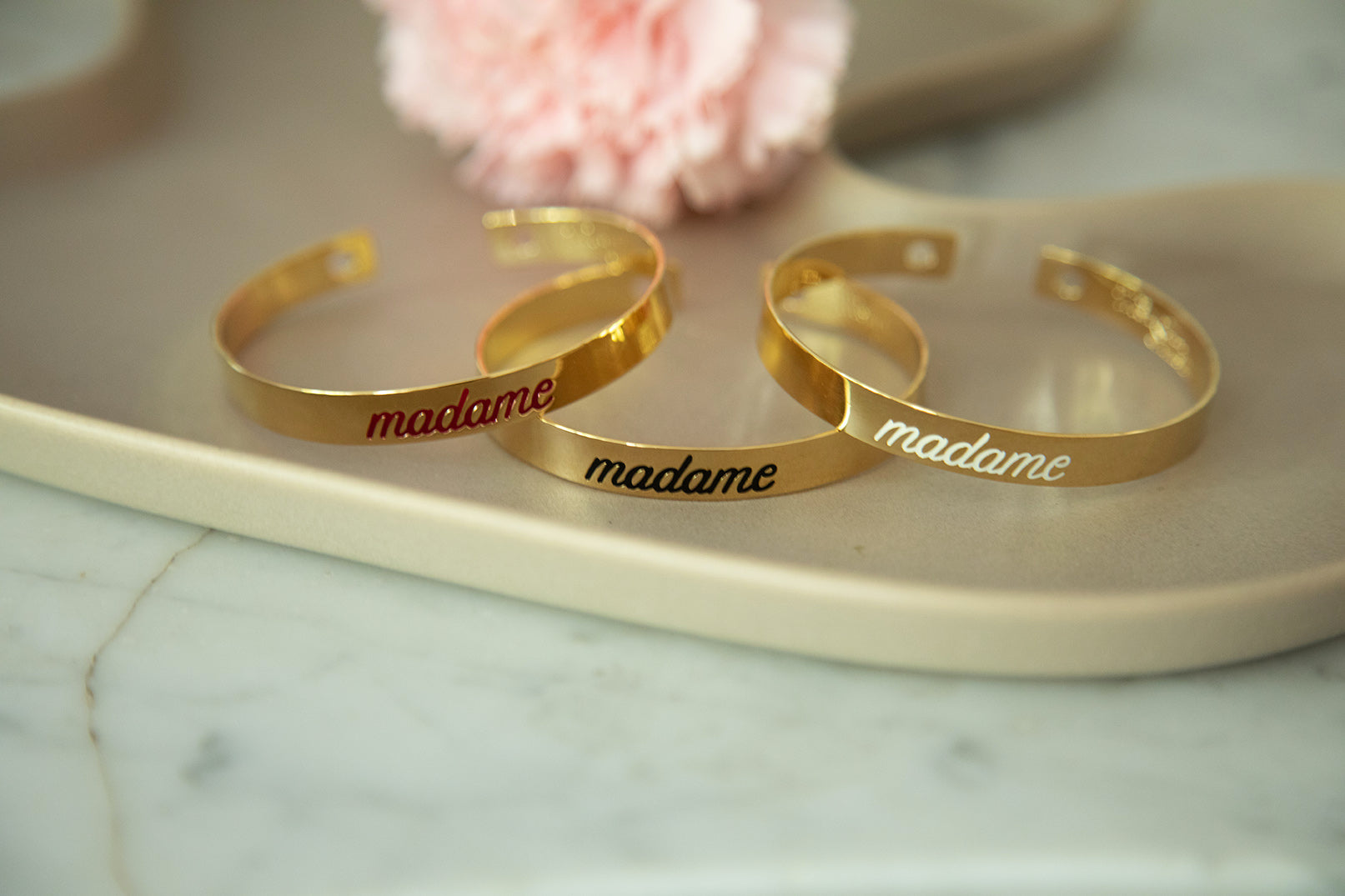 Jonc Gravé Monsieur Argent Bordeaux Bracelets Monsieur Simone
