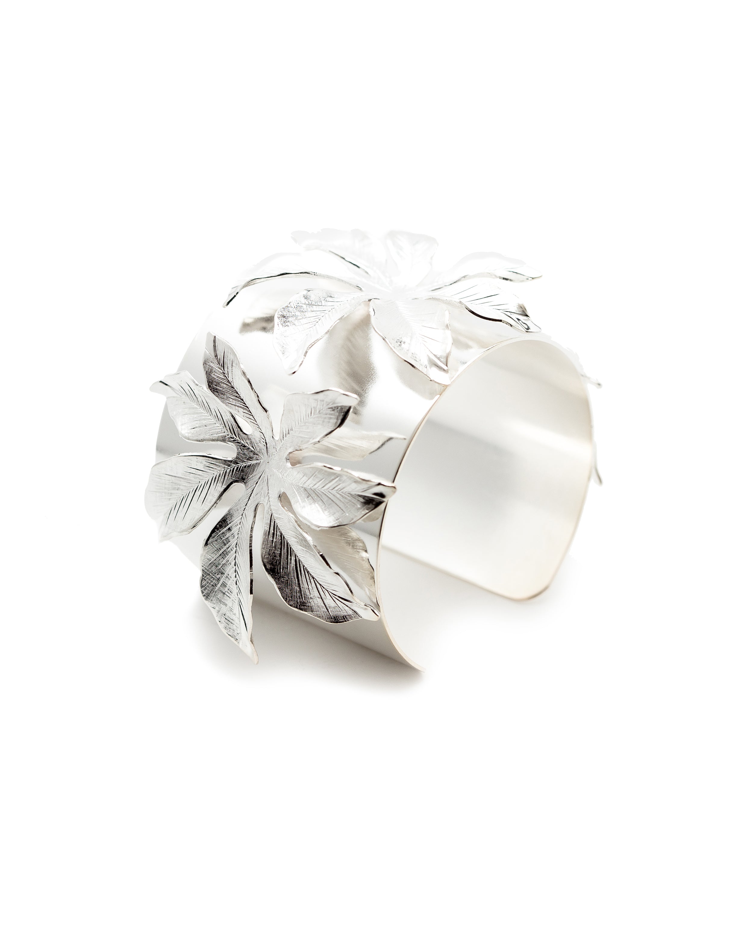 Manchette Chloris Argent Fleurs Bracelets Monsieur Simone