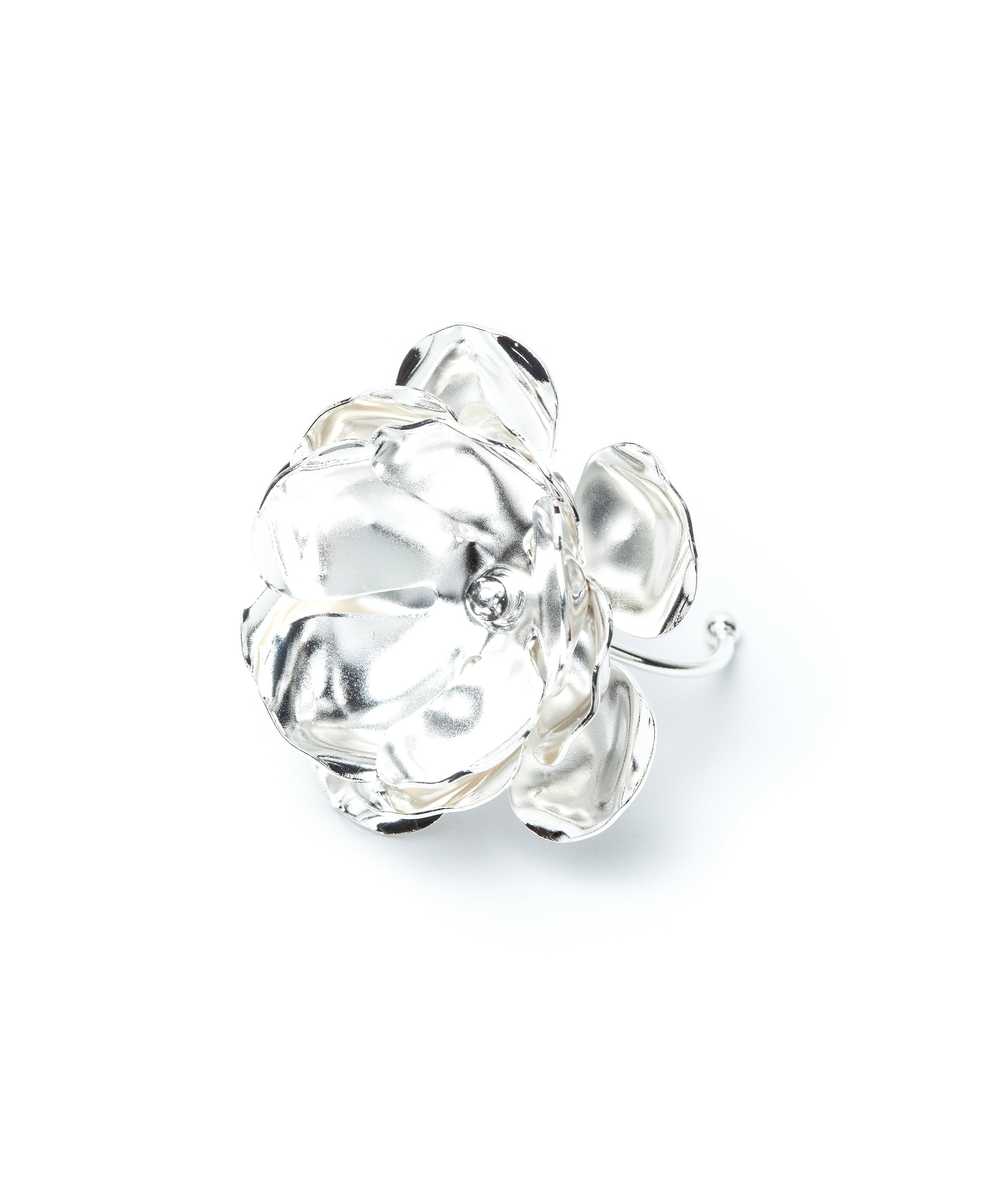 Maxi Bague Aglaé Argent Fleur Ajustable Bagues Monsieur Simone
