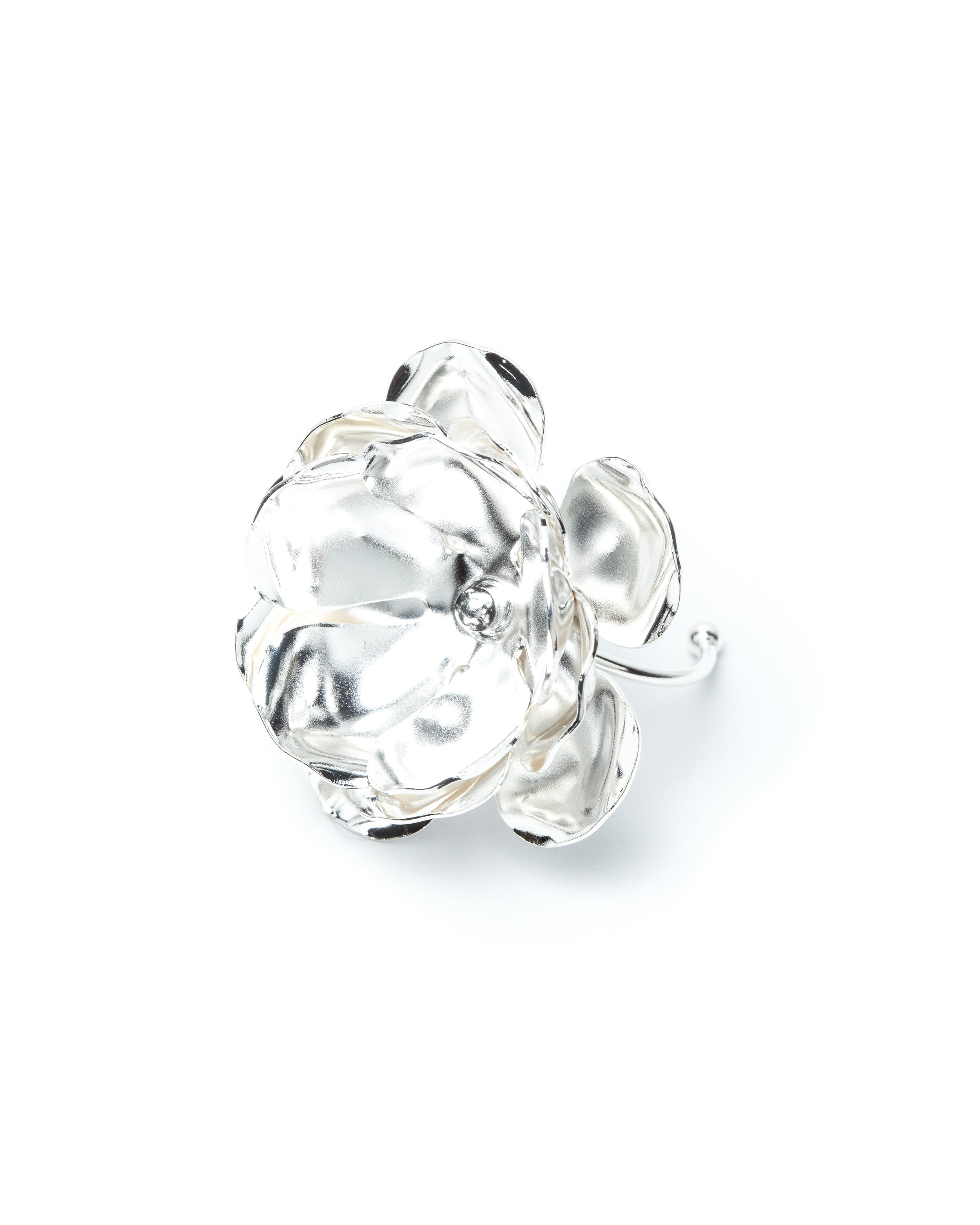 Maxi Bague Aglaé Argent Fleur Ajustable Bagues Monsieur Simone