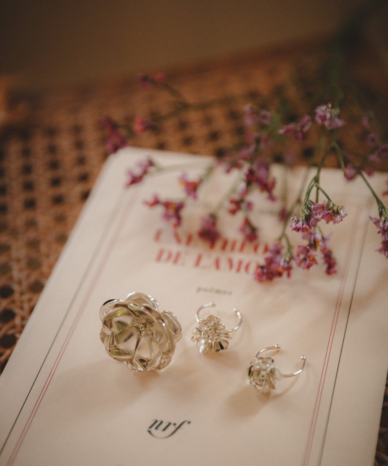 Maxi Bague Aglaé Argent Fleur Ajustable Bagues Monsieur Simone