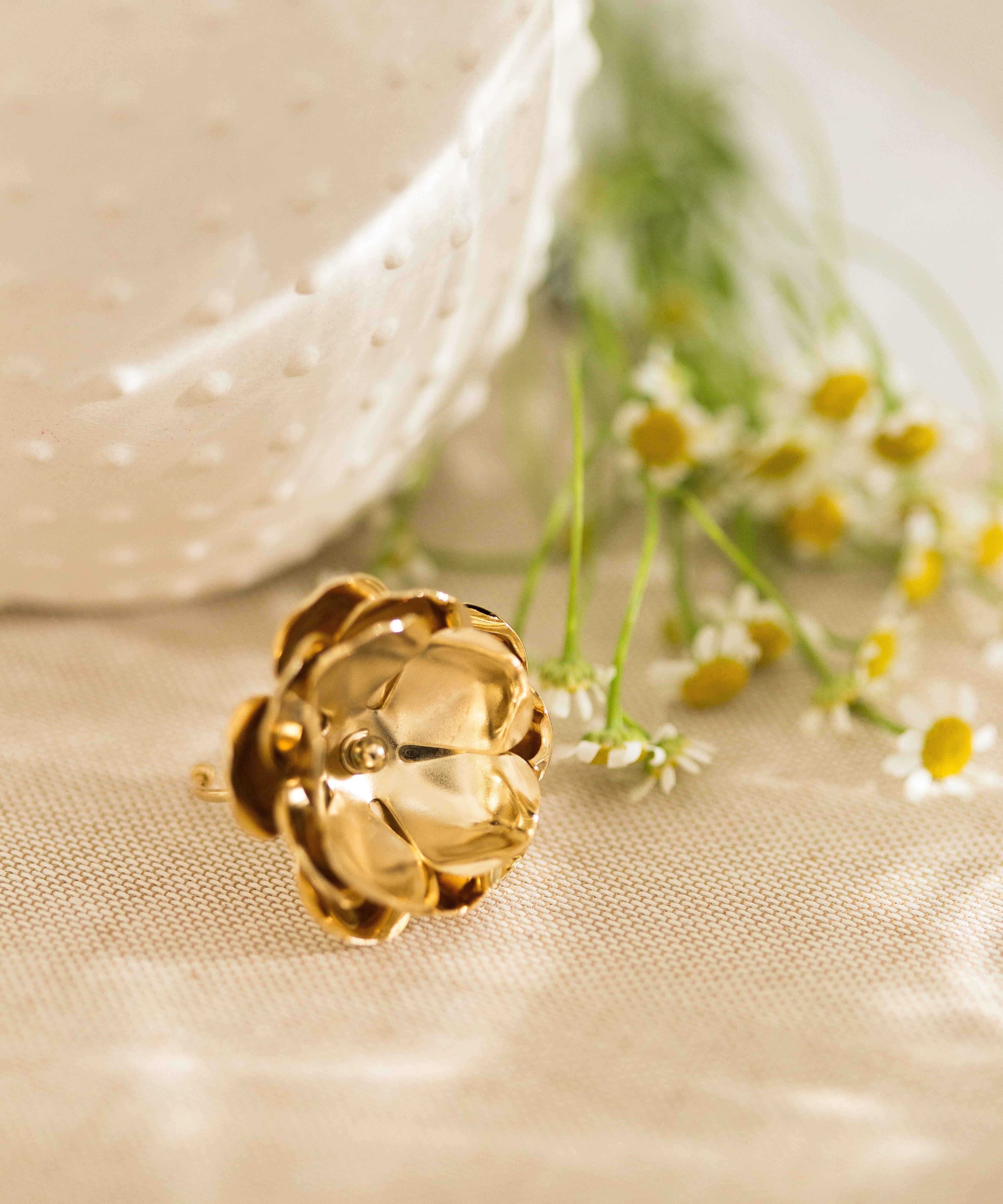 Maxi Bague Aglaé Or Fleur Ajustable Bagues Monsieur Simone