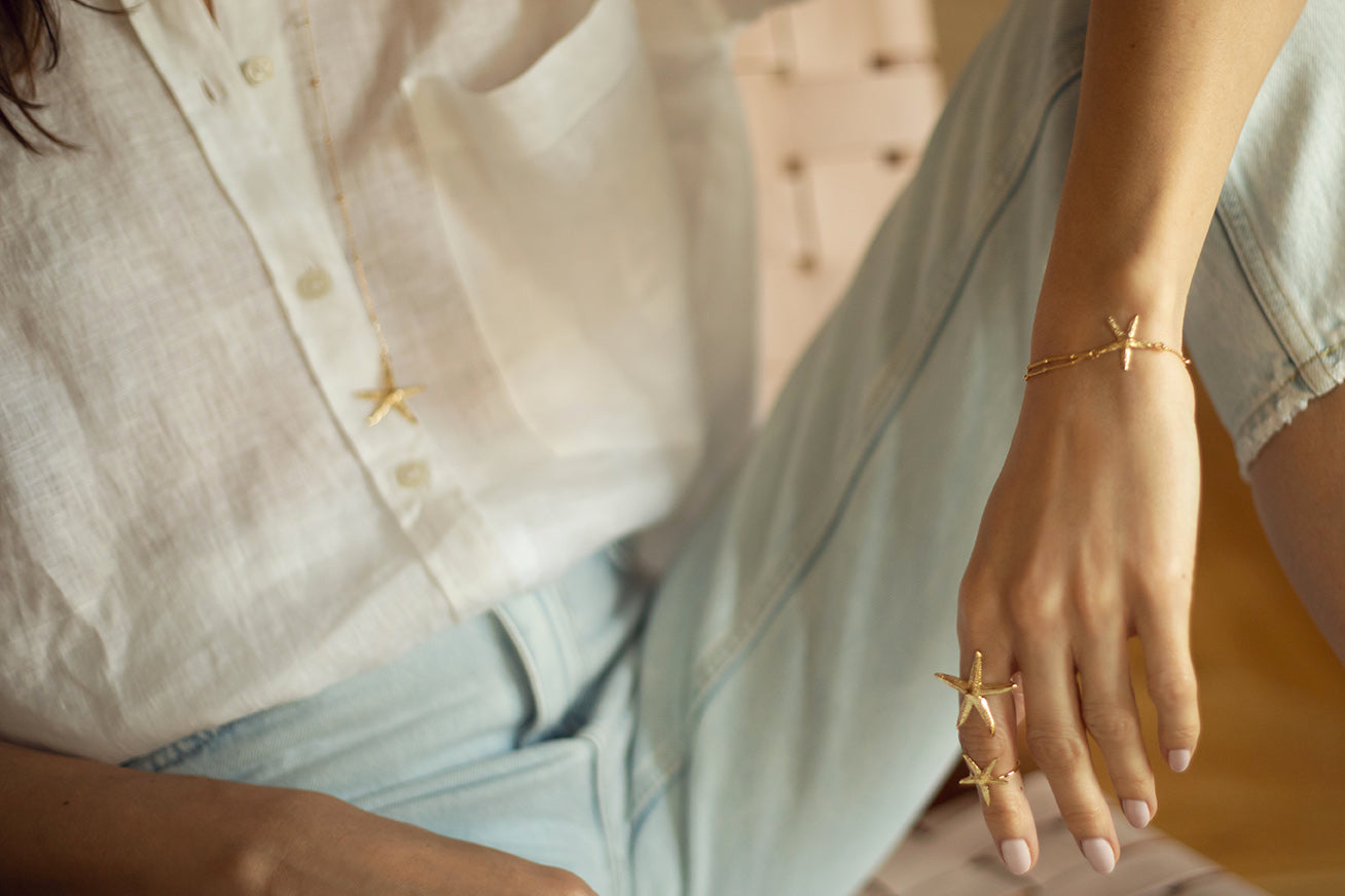 Maxi Bague Cléia Or Étoile Ajustable Bagues Monsieur Simone