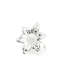Maxi Bague Hespéris Argent Fleur Ajustable Bagues Monsieur Simone