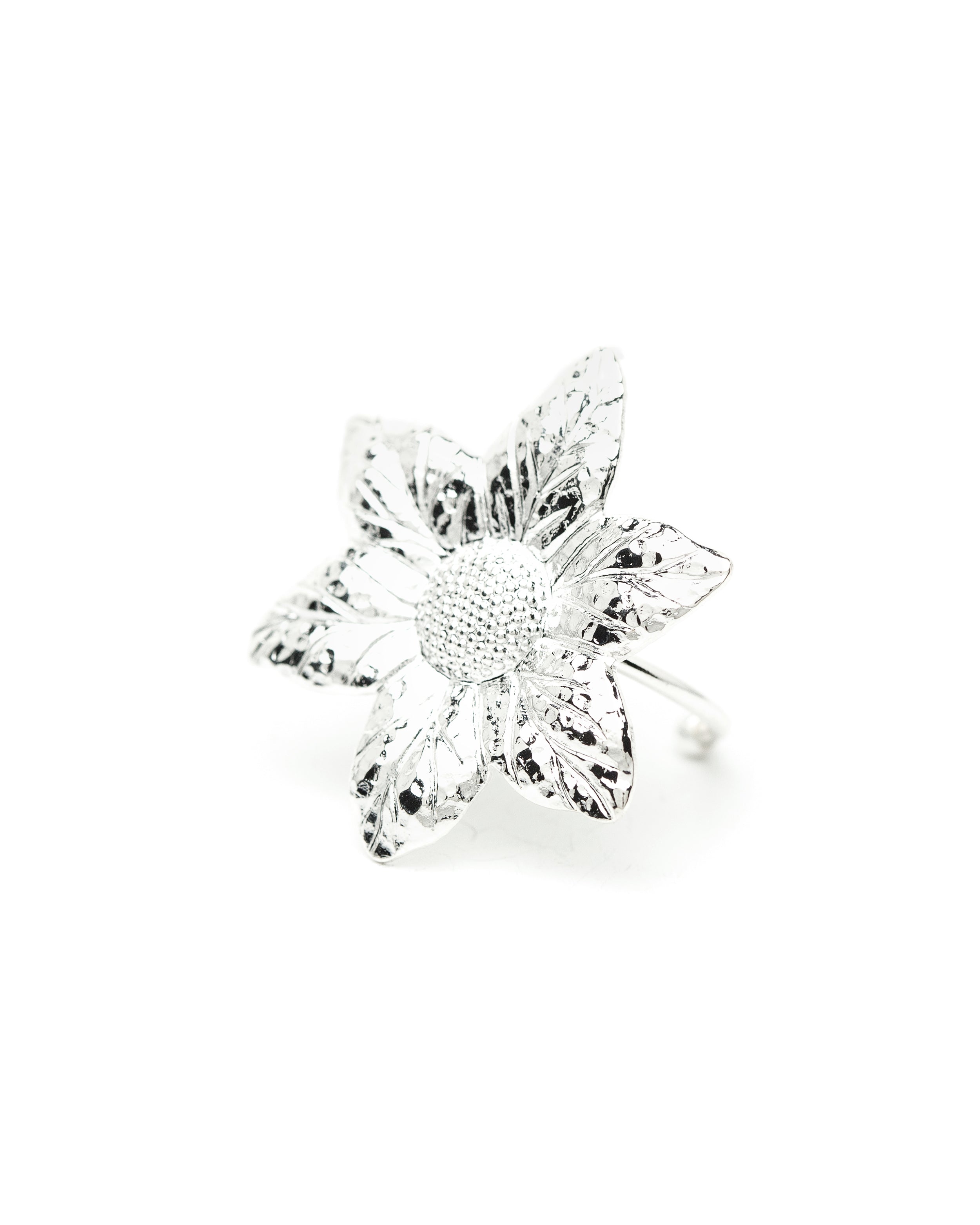 Maxi Bague Hespéris Argent Fleur Ajustable Bagues Monsieur Simone