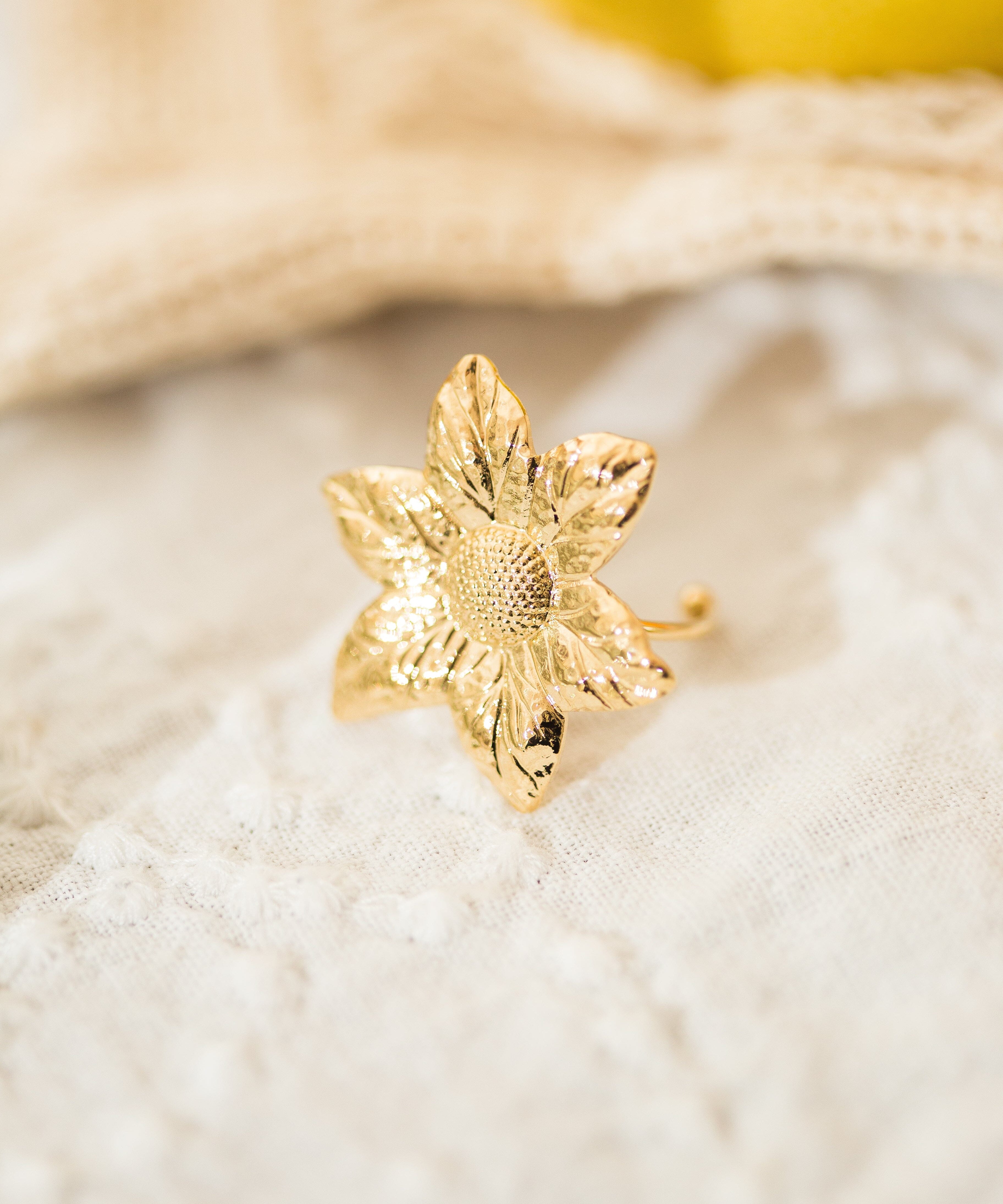 Maxi Bague Hespéris Or Fleur Ajustable Bagues Monsieur Simone