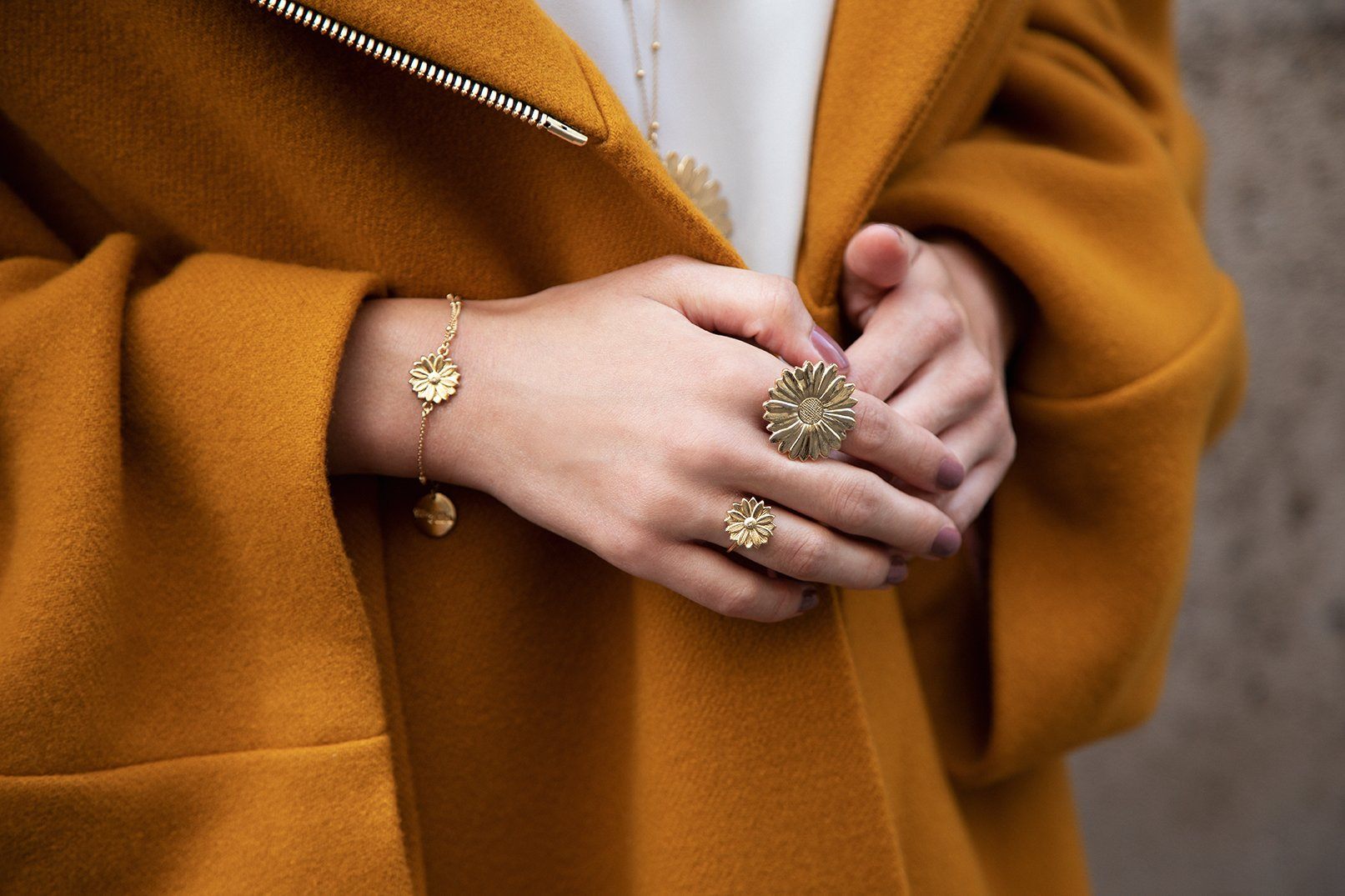 Maxi Bague Maïa Or Fleur Ajustable Bagues Monsieur Simone