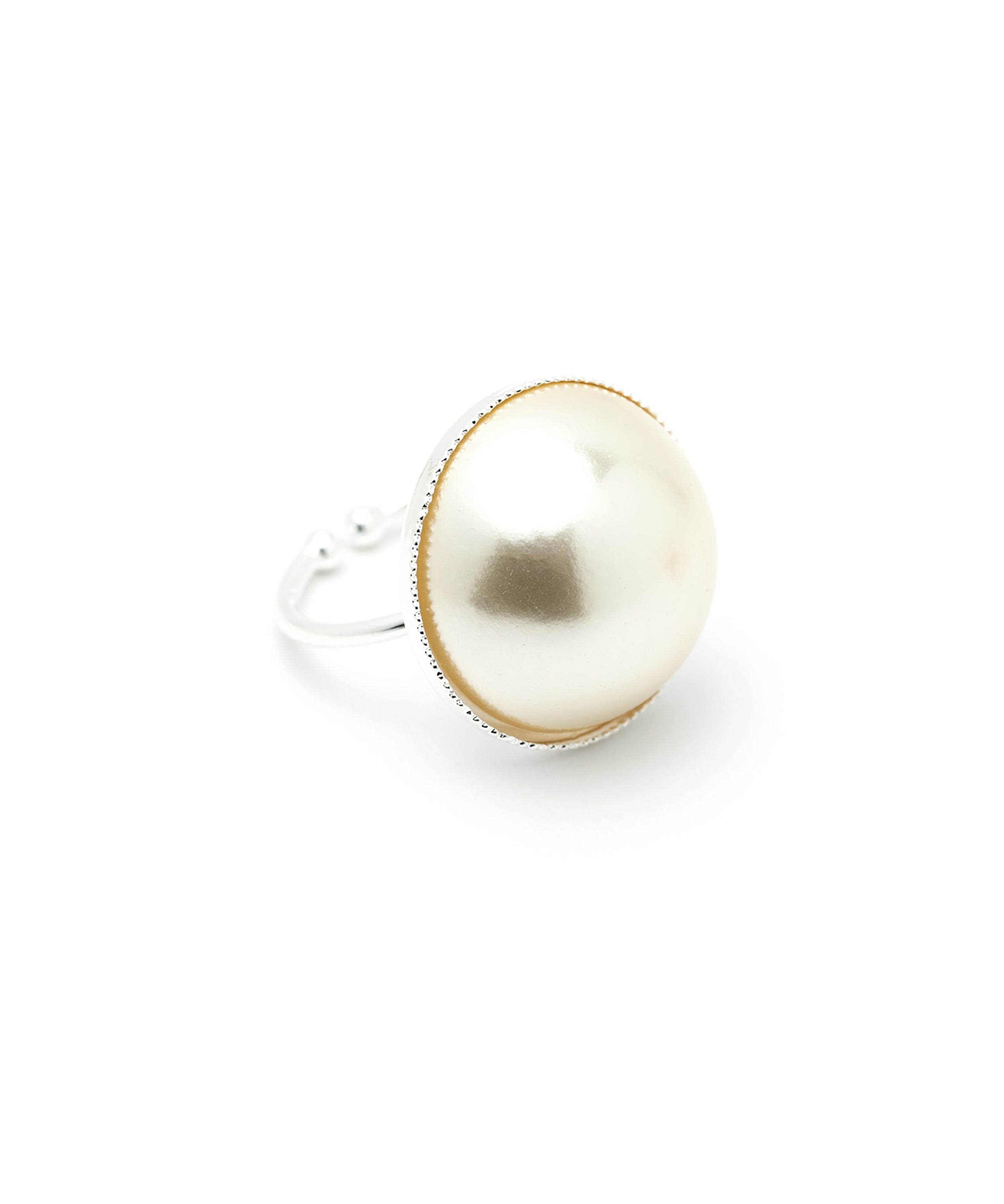 Maxi Bague Nélya Argent Perle Ajustable Bagues Monsieur Simone