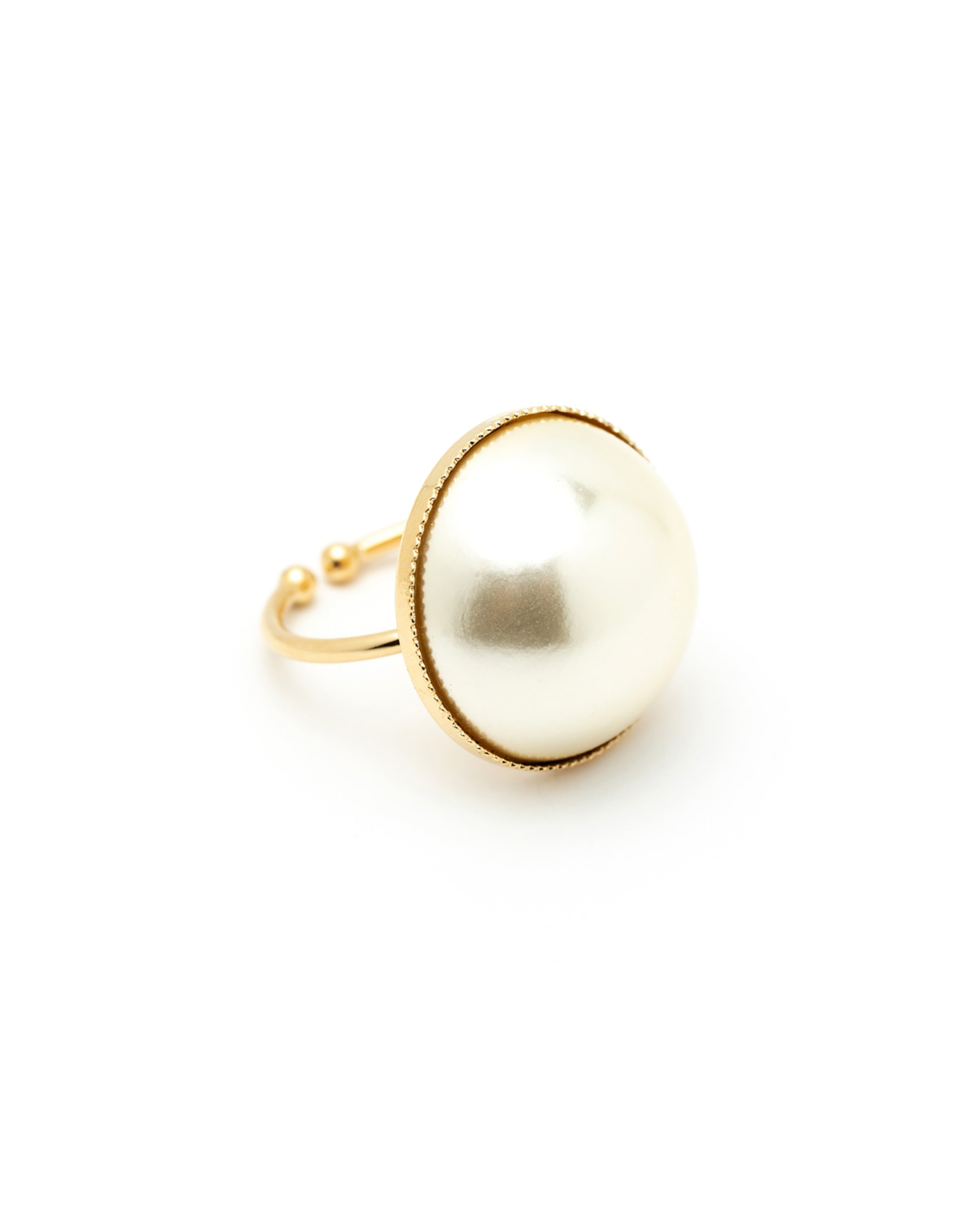 Maxi Bague Nélya Or Perle Ajustable Bagues Monsieur Simone