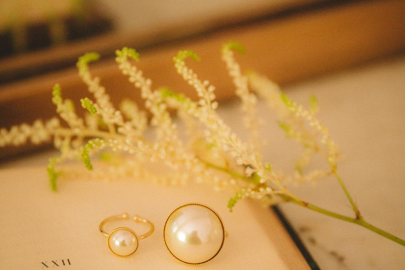 Maxi Bague Nélya Or Perle Ajustable Bagues Monsieur Simone