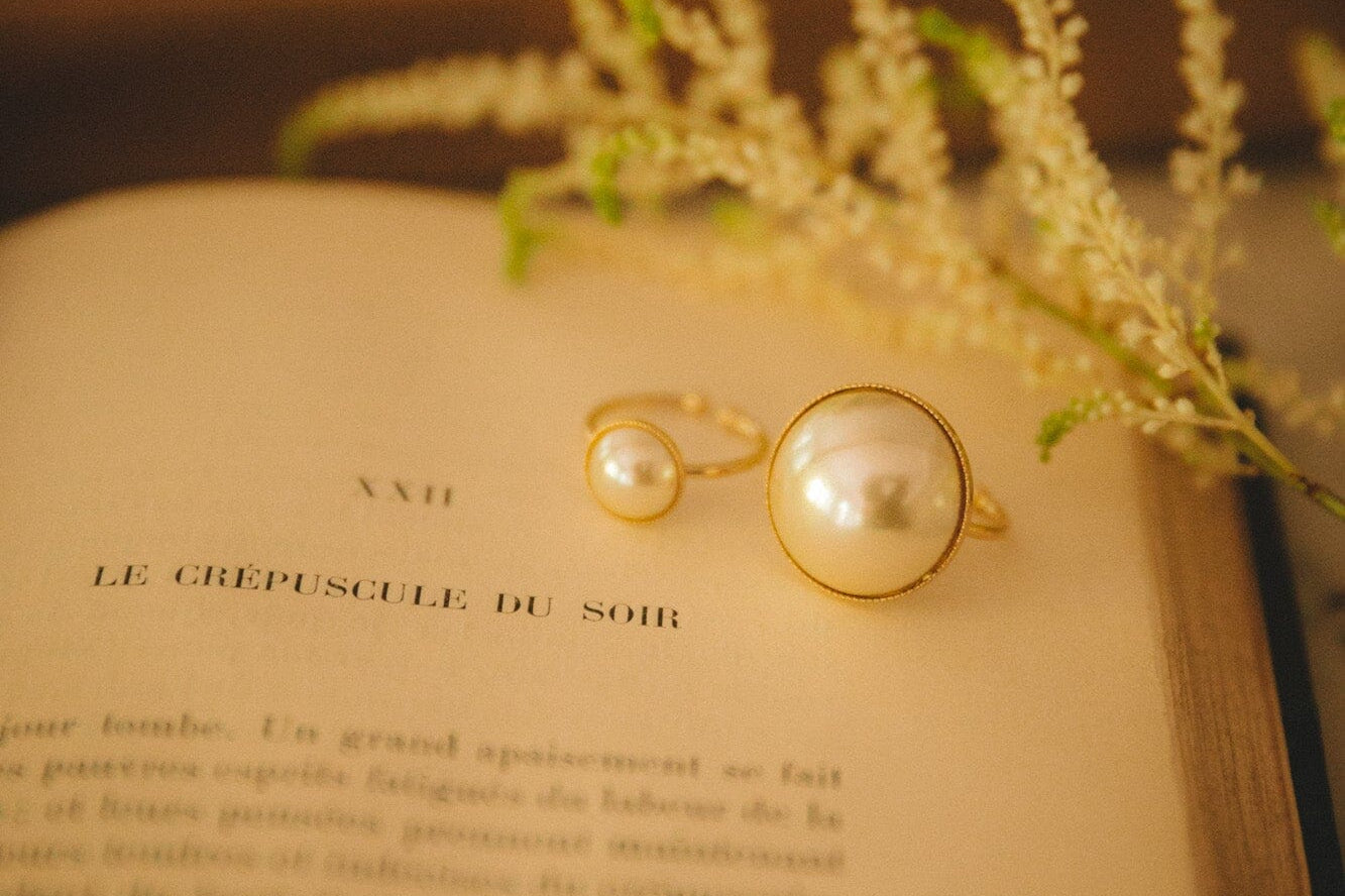 Maxi Bague Nélya Or Perle Ajustable Bagues Monsieur Simone