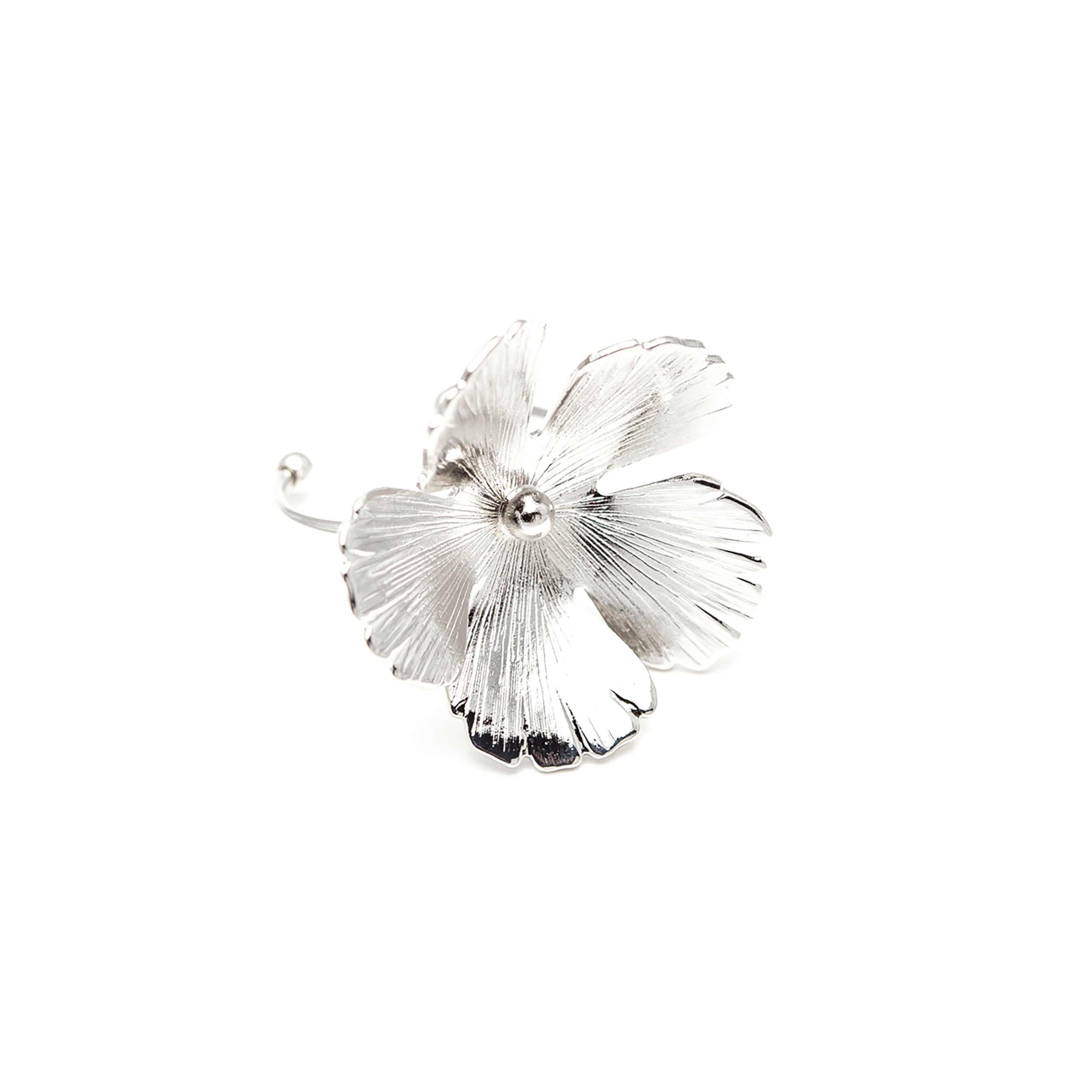 Maxi Bague Orphée Argent Fleur Ajustable Bagues Monsieur Simone