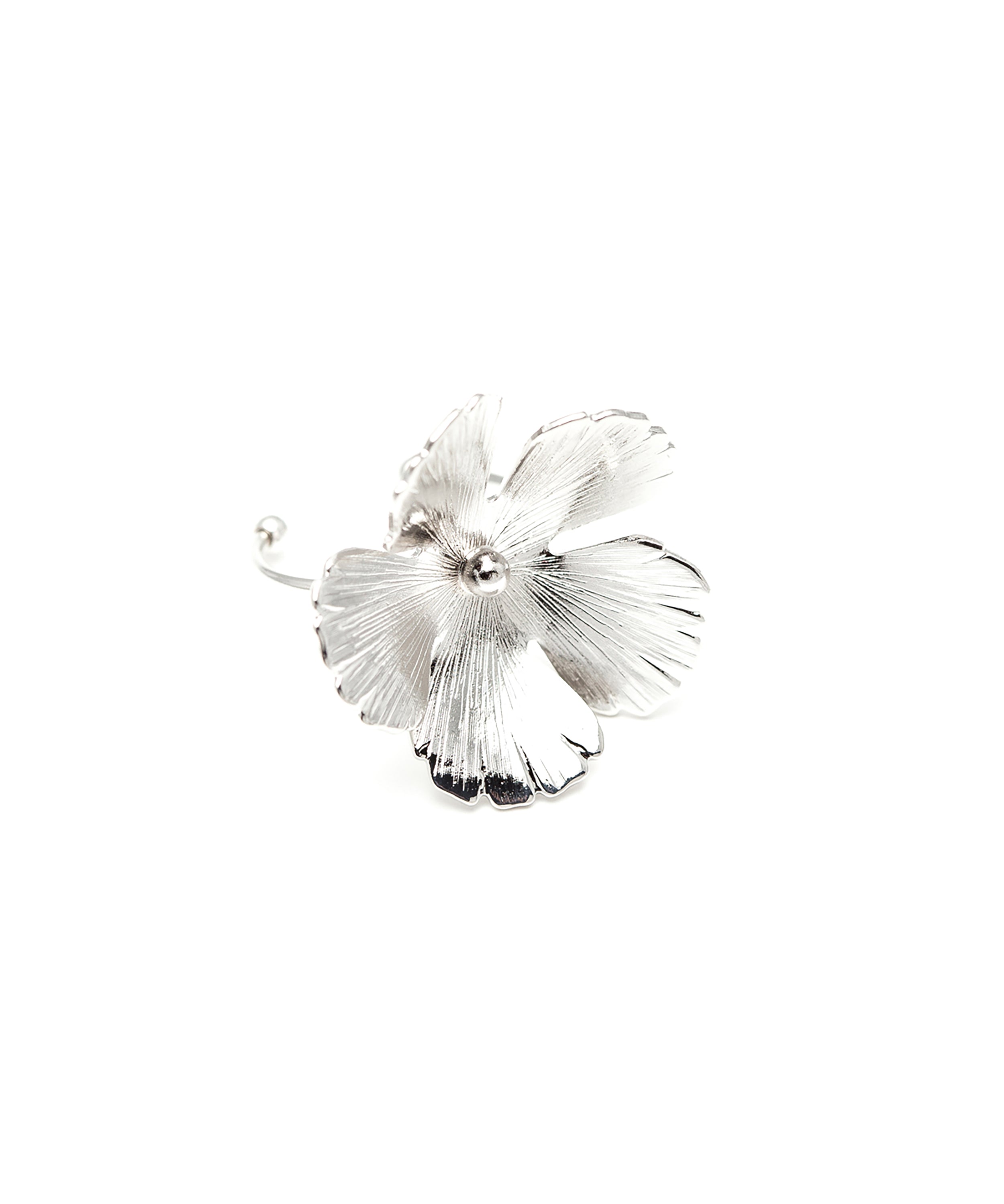 Maxi Bague Orphée Argent Fleur Ajustable Bagues Monsieur Simone