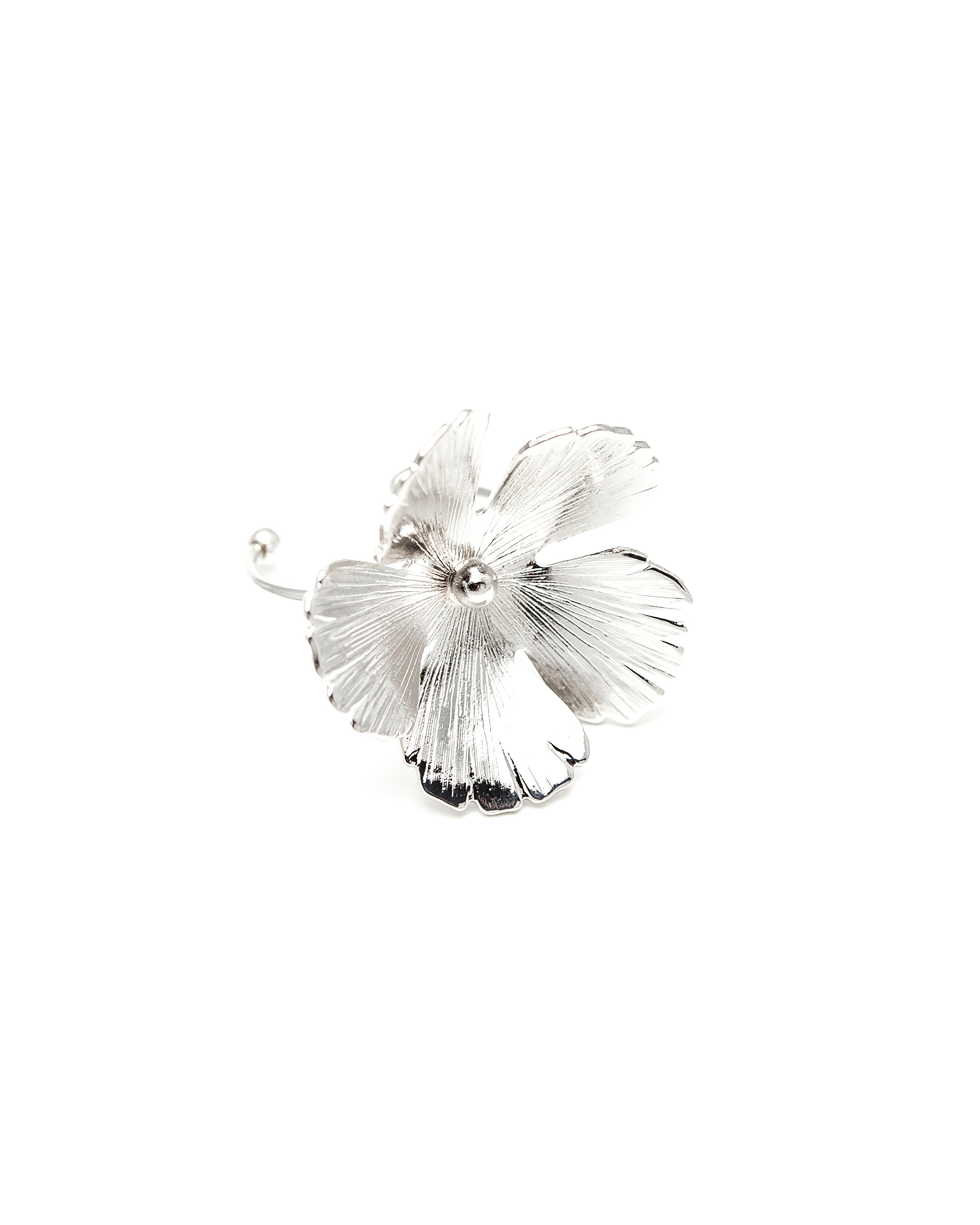 Maxi Bague Orphée Argent Fleur Ajustable Bagues Monsieur Simone