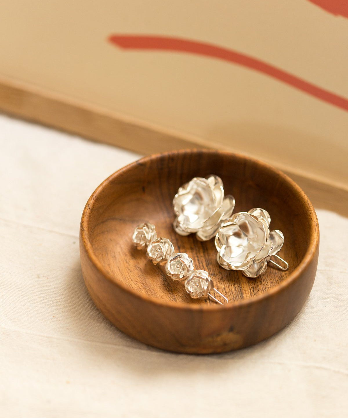 Maxi Barrette Aglaé Argent Fleurs Accessoires Monsieur Simone
