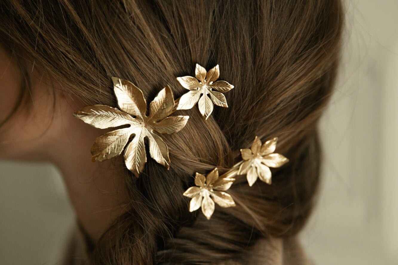 Maxi Barrette Chloris Argent Fleurs Accessoires Monsieur Simone