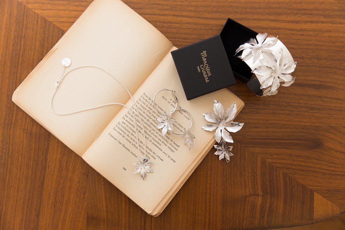 Maxi Barrette Chloris Argent Fleurs Accessoires Monsieur Simone