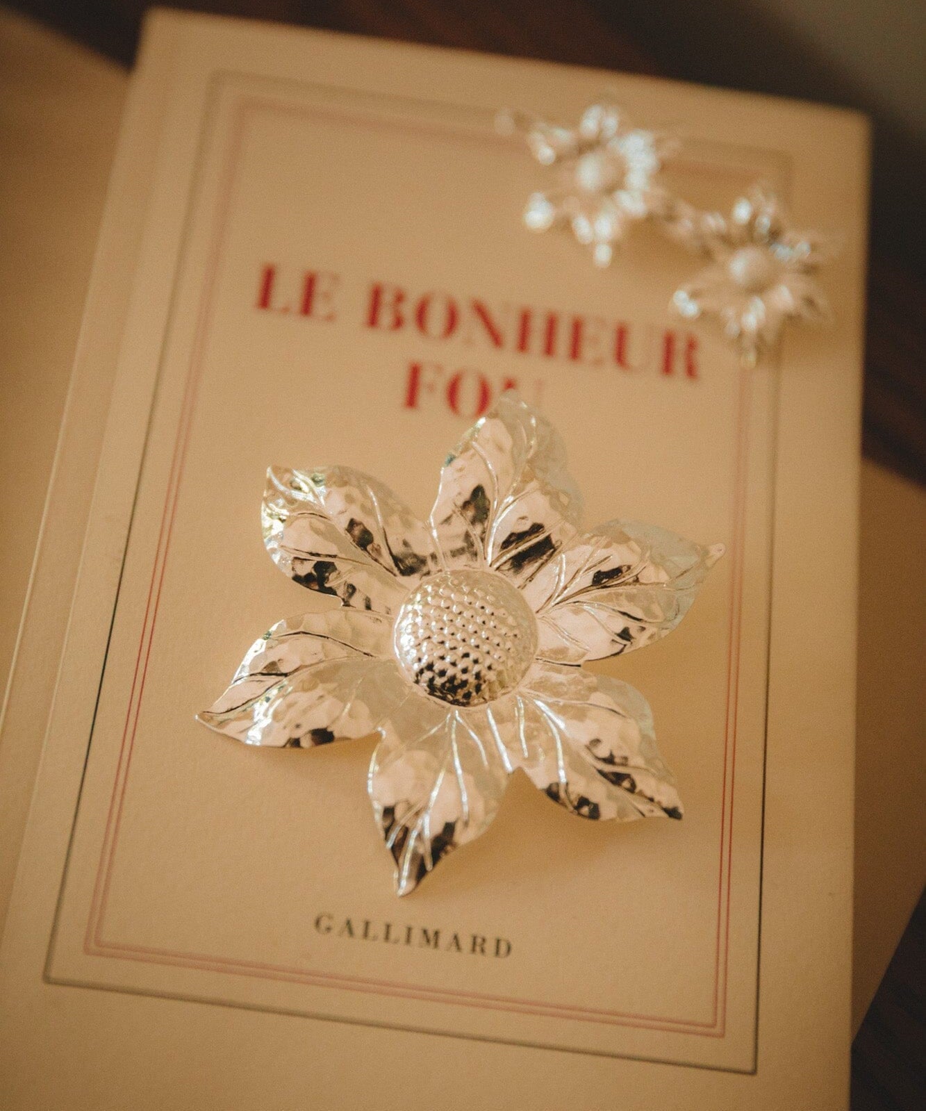 Maxi Barrette Hespéris Argent Fleur Accessoires Monsieur Simone
