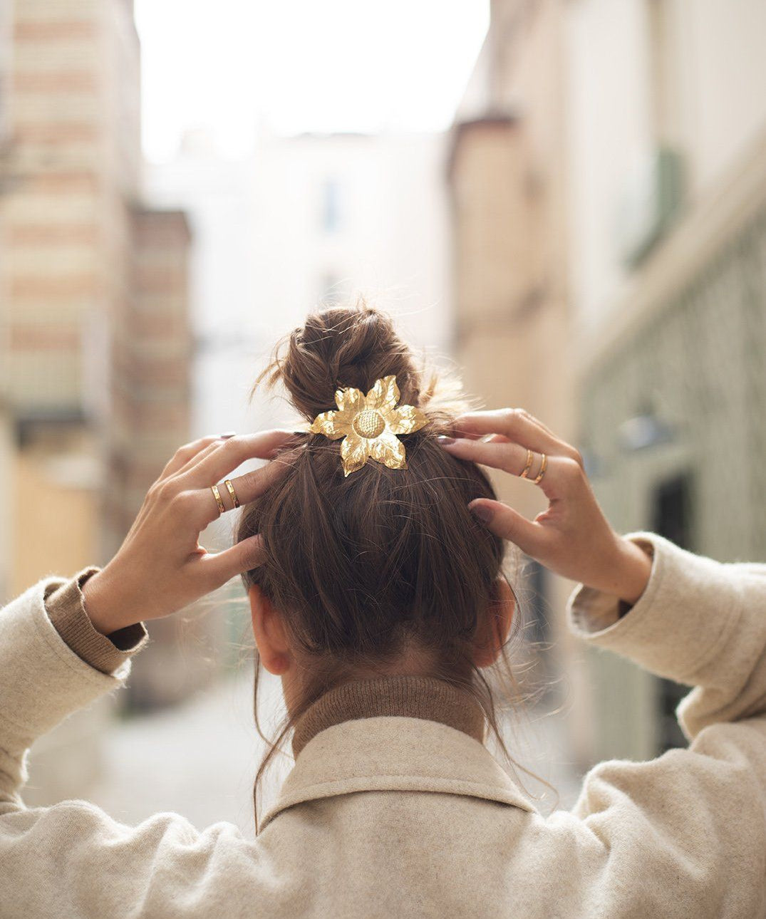 Maxi Barrette Hespéris Or Fleur Accessoires Monsieur Simone