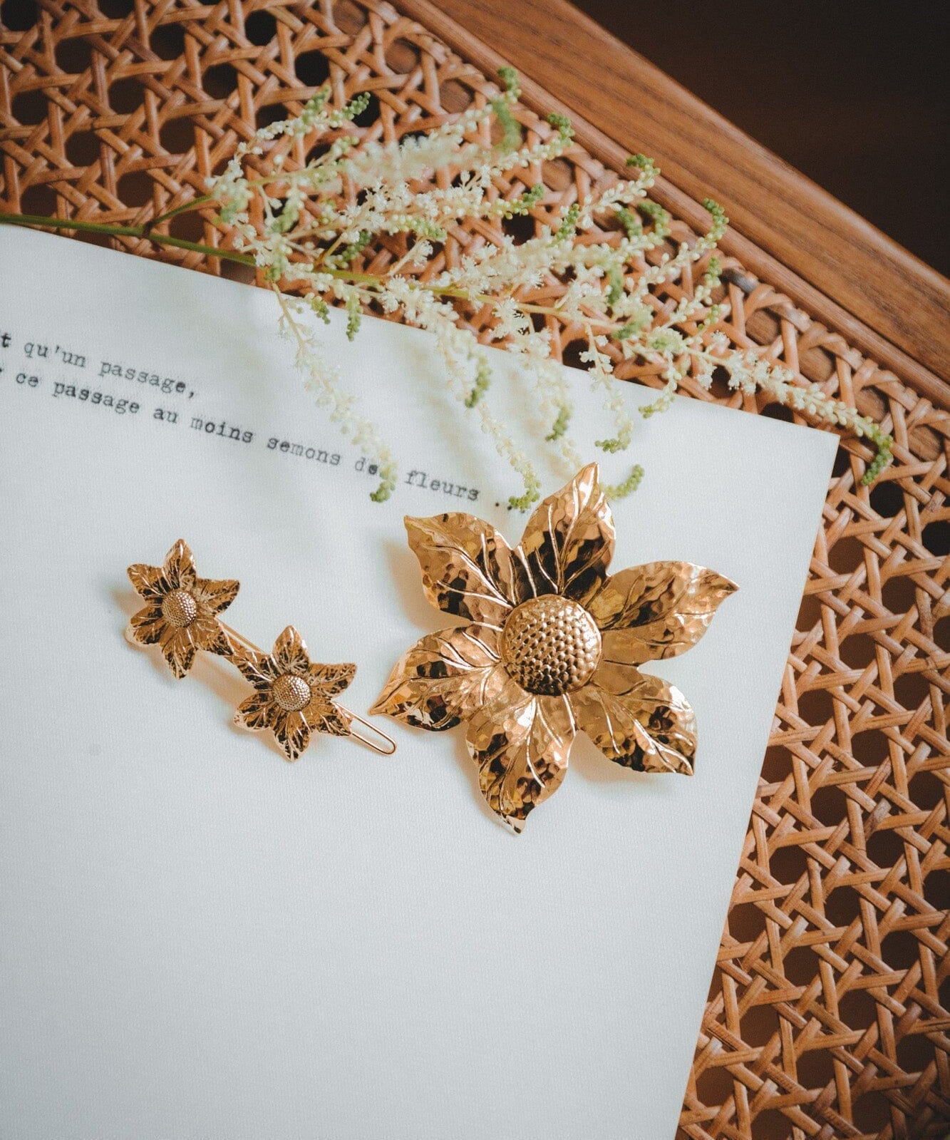 Maxi Barrette Hespéris Or Fleur Accessoires Monsieur Simone